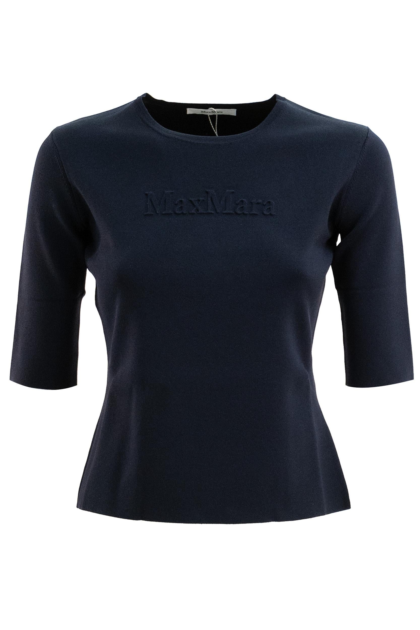 Pullover in jersey color blu<BR/> MXPAUSTERO 004 MAX MARA