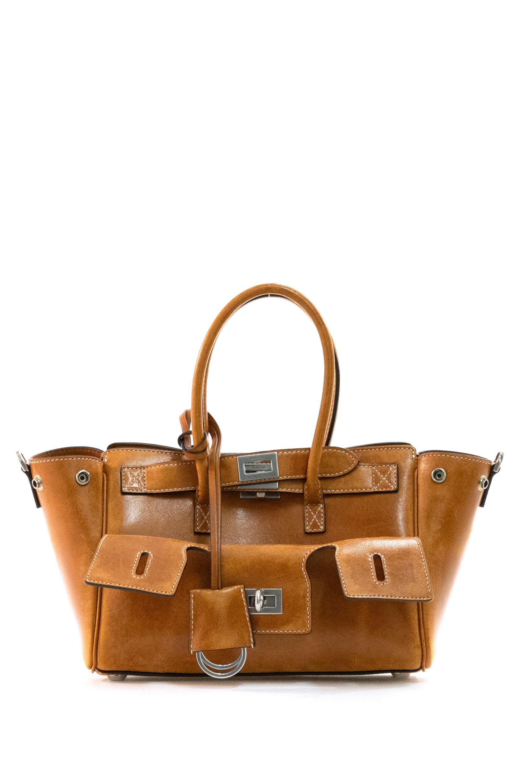 Borsa Carry All Bel Air in pelle color marrone chiaro <BR/> 835732 2ABP7 2753 BALENCIAGA