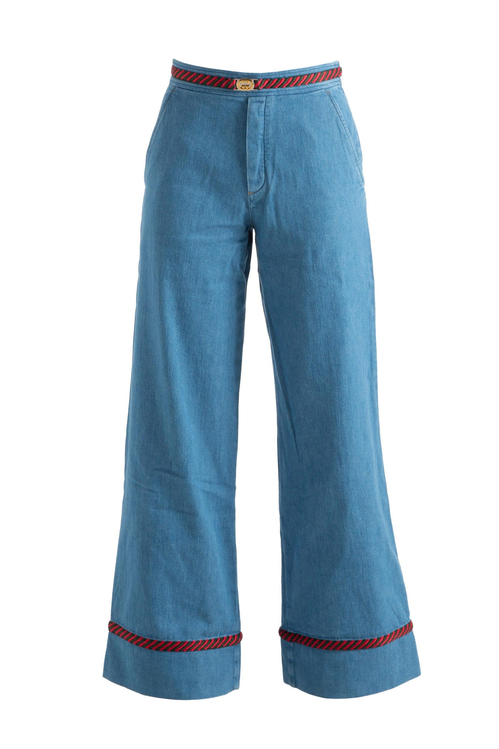 Gucci 605569 XDA0H4161 jeans a gamba ampia<BR/> 605569 XDA0H 4161 GUCCI