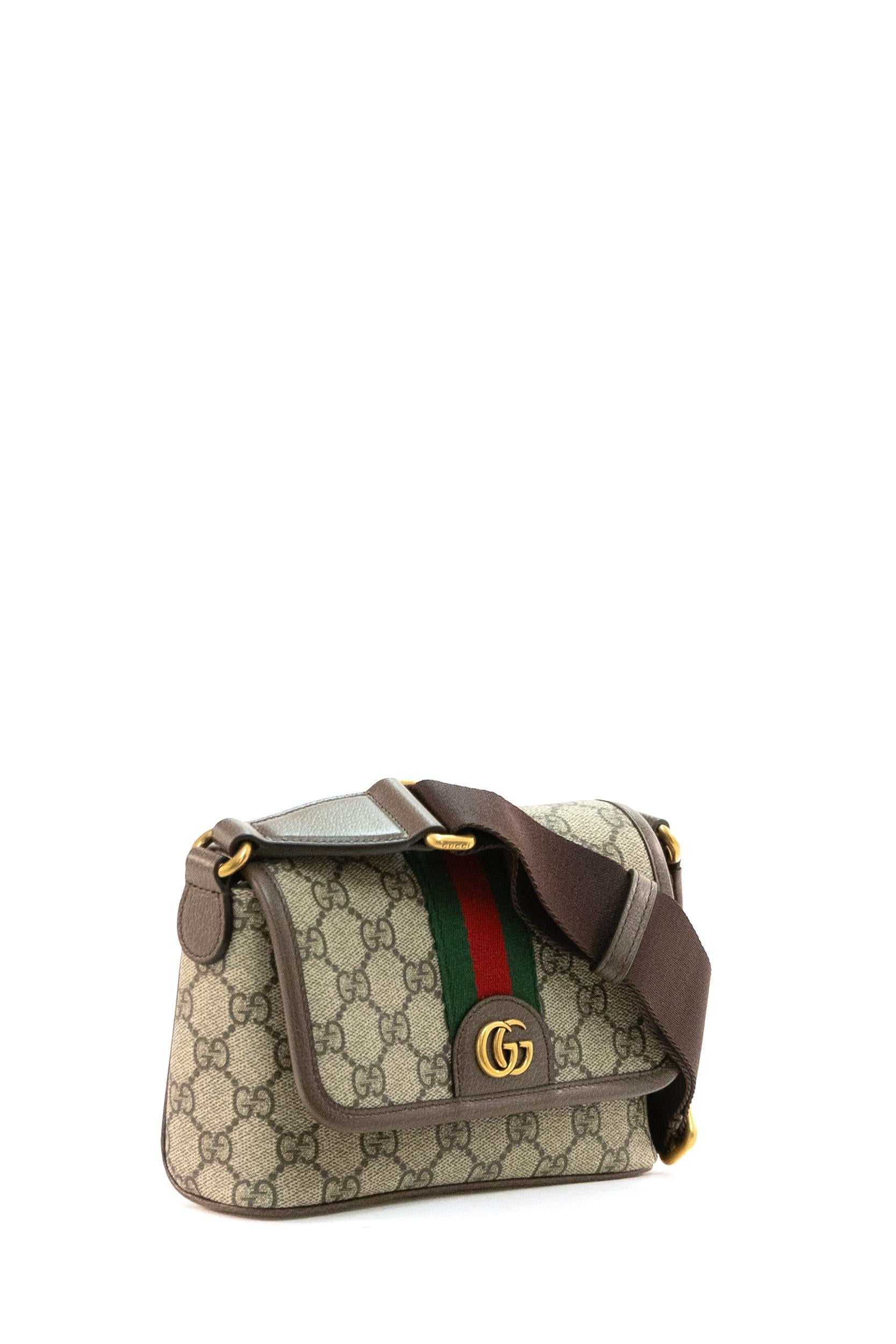Mini borsa Ophidia in tessuto GG beige e marrone scuro<BR/> 838599 FAEOF 9745 GUCCI