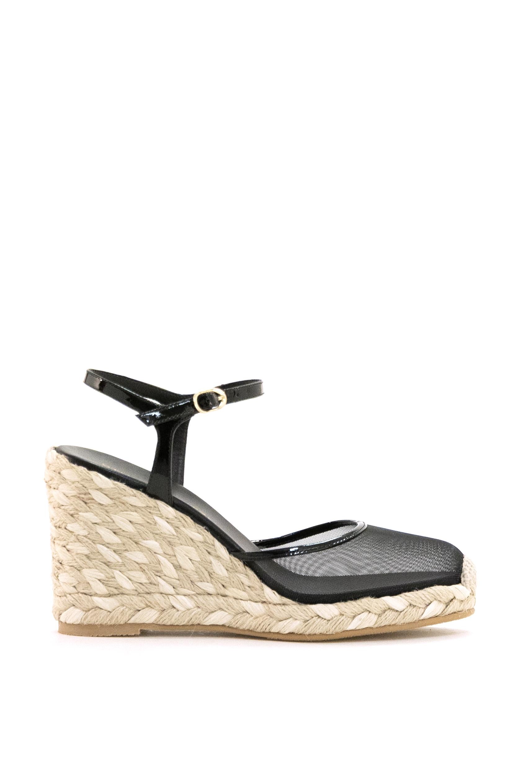 Décolleté Espadrillas Barital in Vernice e Mesh<BR/> BARITAL ESWDG BLACK STUART WEITZMAN