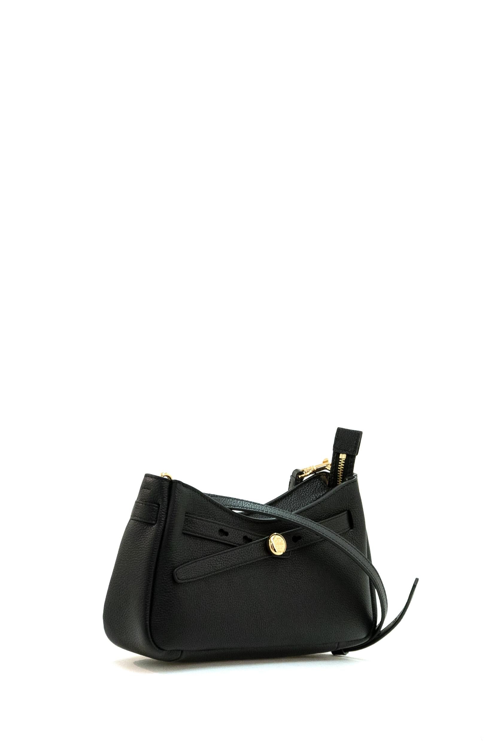 Borsa Romy Top in pelle martellata di colore nero<BR/> 179955 001 TORY BURCH