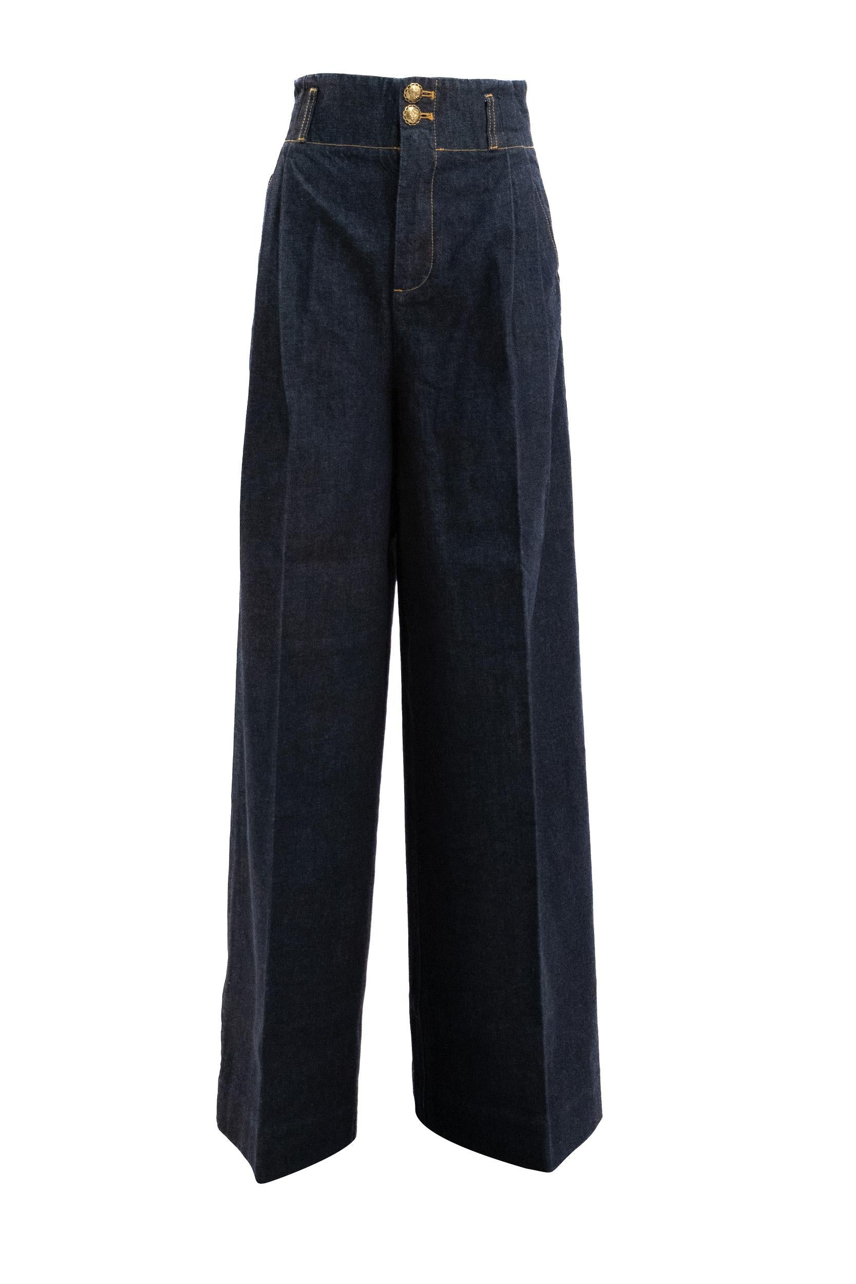 Pantaloni in Denim Hypnotic Cotone Blu<BR/> 6174PF251 NIGHT SKY ZIMMERMANN