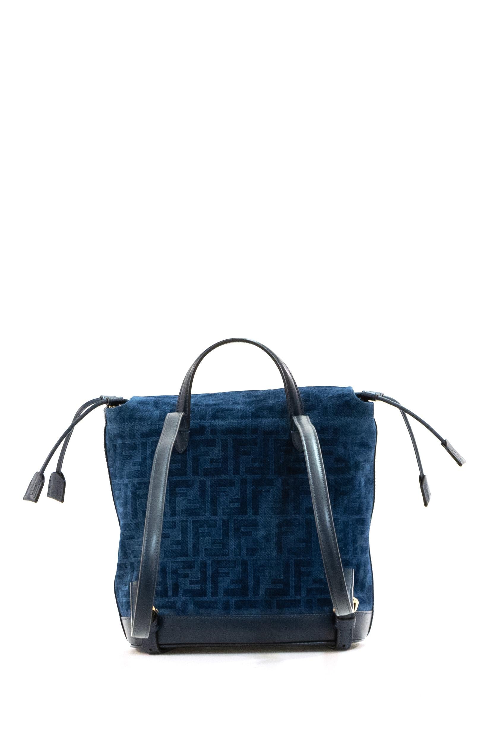 Zaino in Denim Floccato FF<BR/> 8BZ057 AWDV F1UJW FENDI