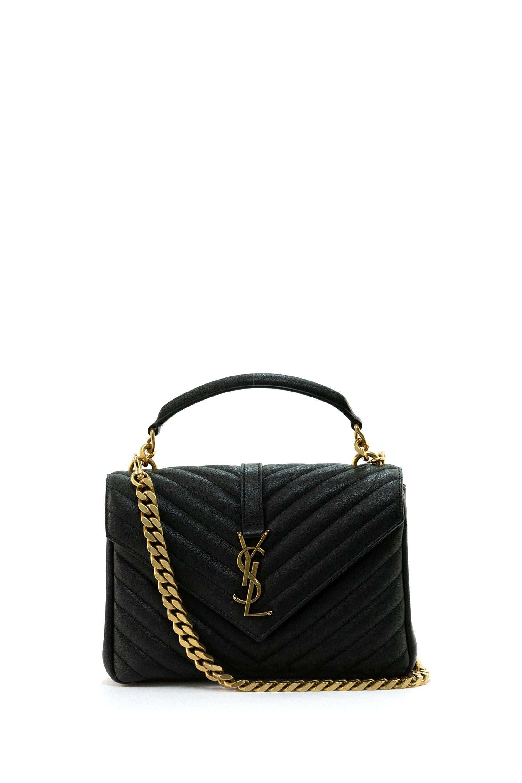 Borsa Collége Media in pelle di colore nero<BR/> 600279 BRM07 1000 SAINT LAURENT