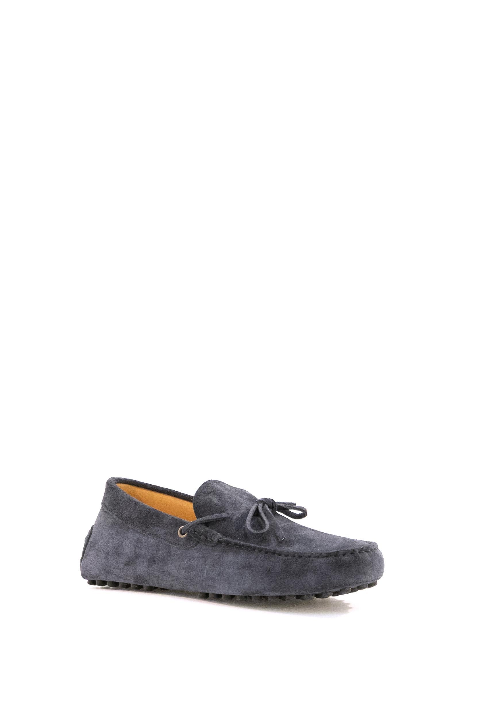 Mocassini Gommino in suede di colore blu<BR/> XXM22L0JV80RE0 U835 TOD'S