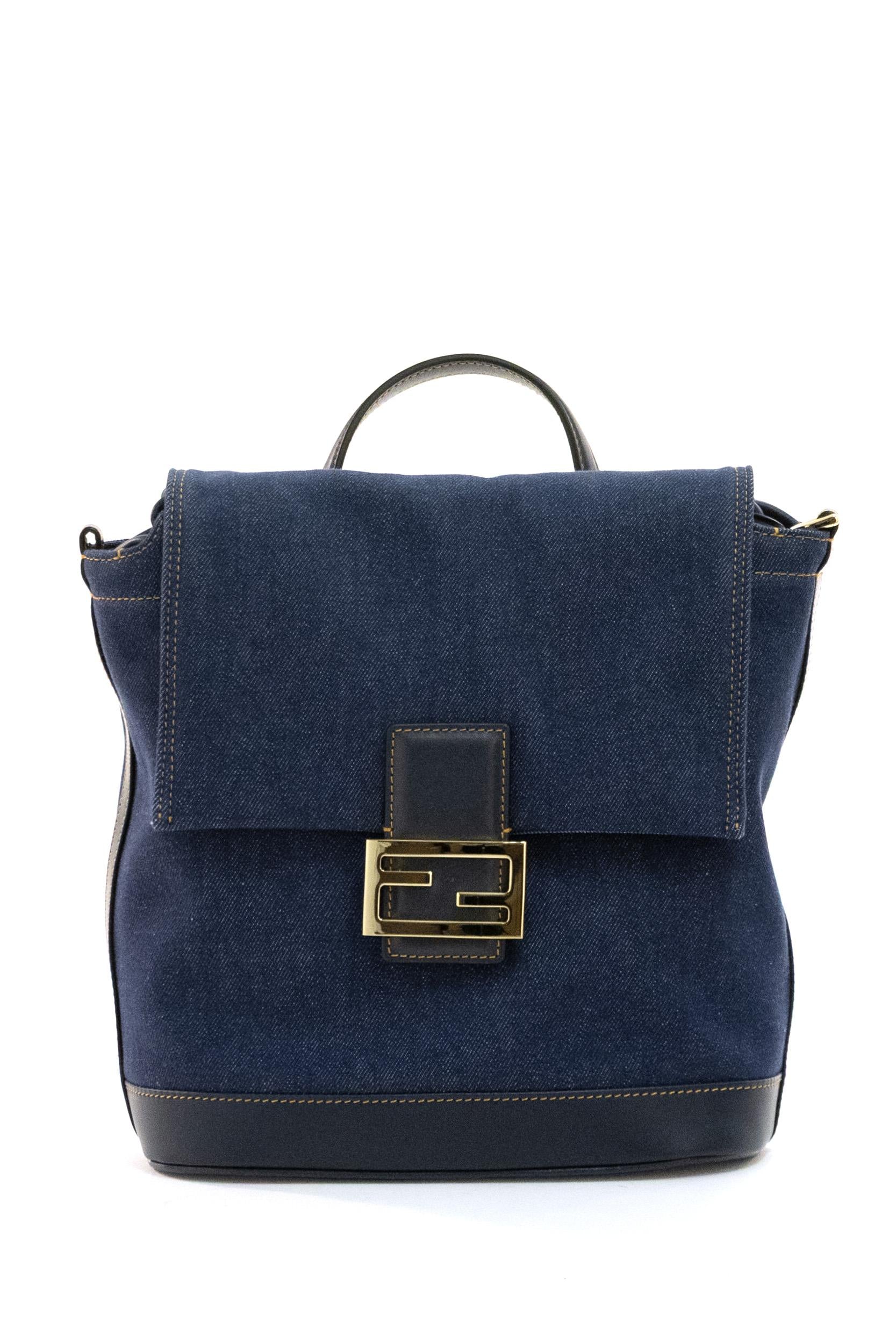 Zaino in denim di colore blu<BR/> 8BZ057 AWVF F0NAP FENDI