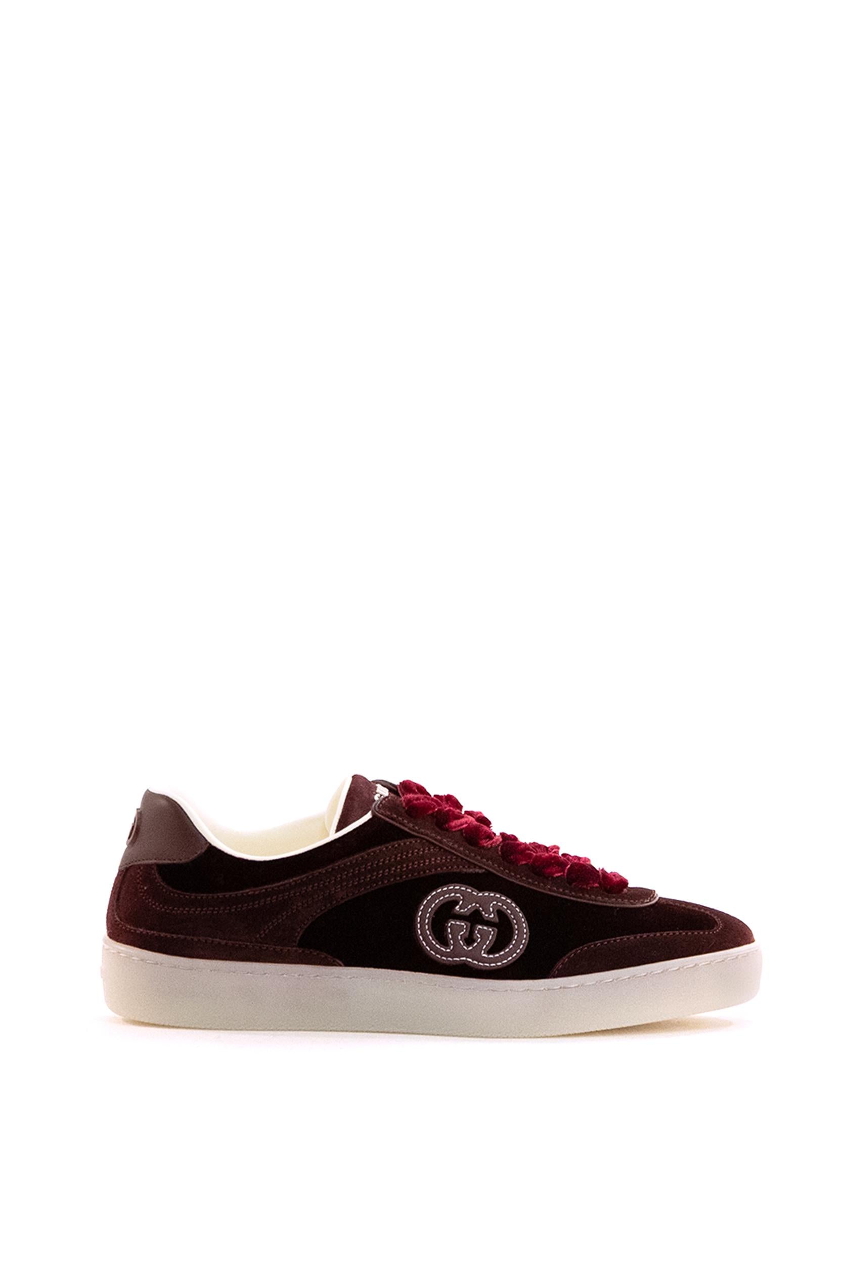 Sneakers G75 in velluto bordeaux<BR/> 812656 AAE4N 5031 GUCCI
