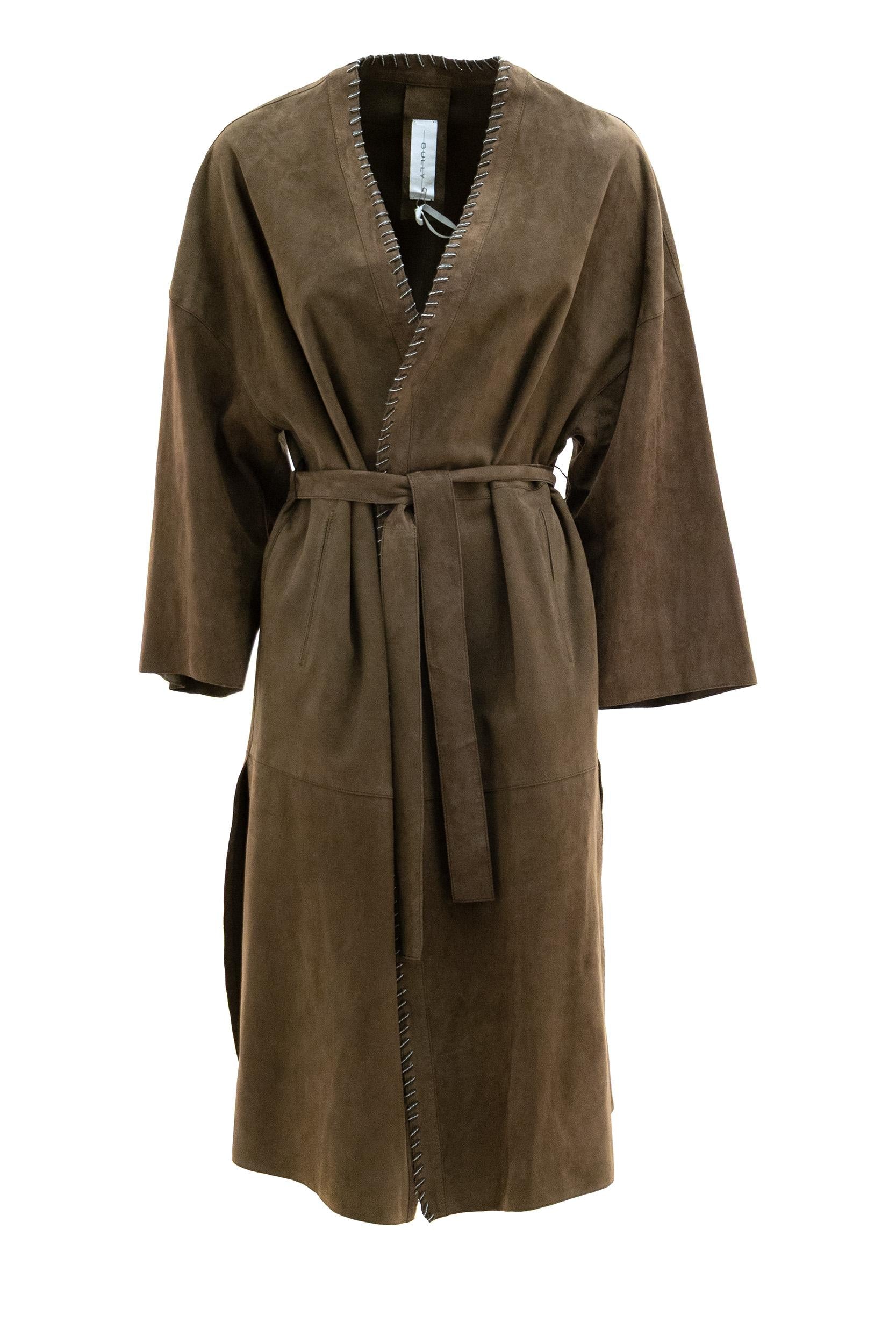 Cappotto in suede di colore marrone<BR/> BE26-7960/INTR MIX MIX4 BULLY