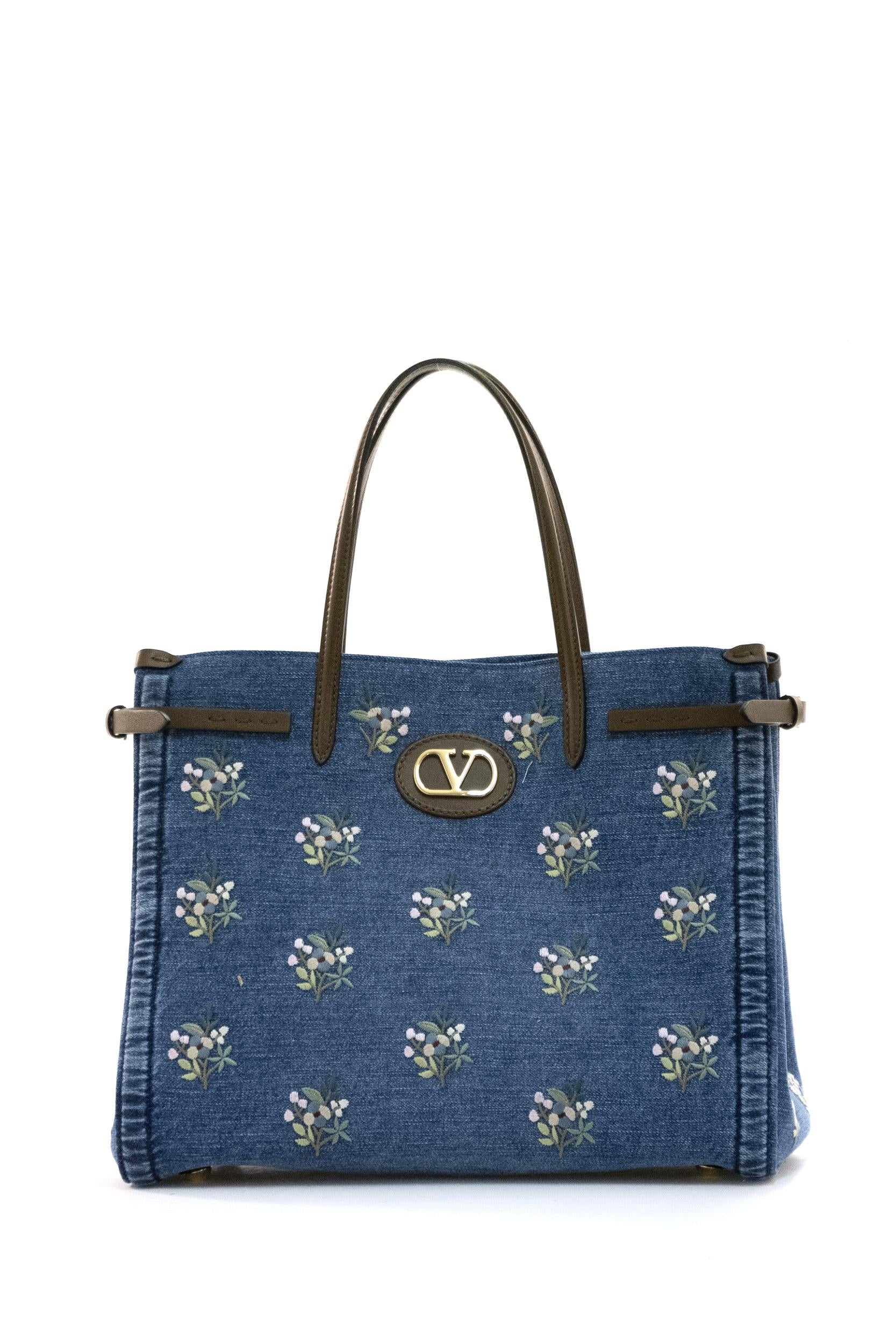 Borsa Antibes in denim di colore azzurro <BR/> 8W0B0R19AXE AXM VALENTINO GARAVANI
