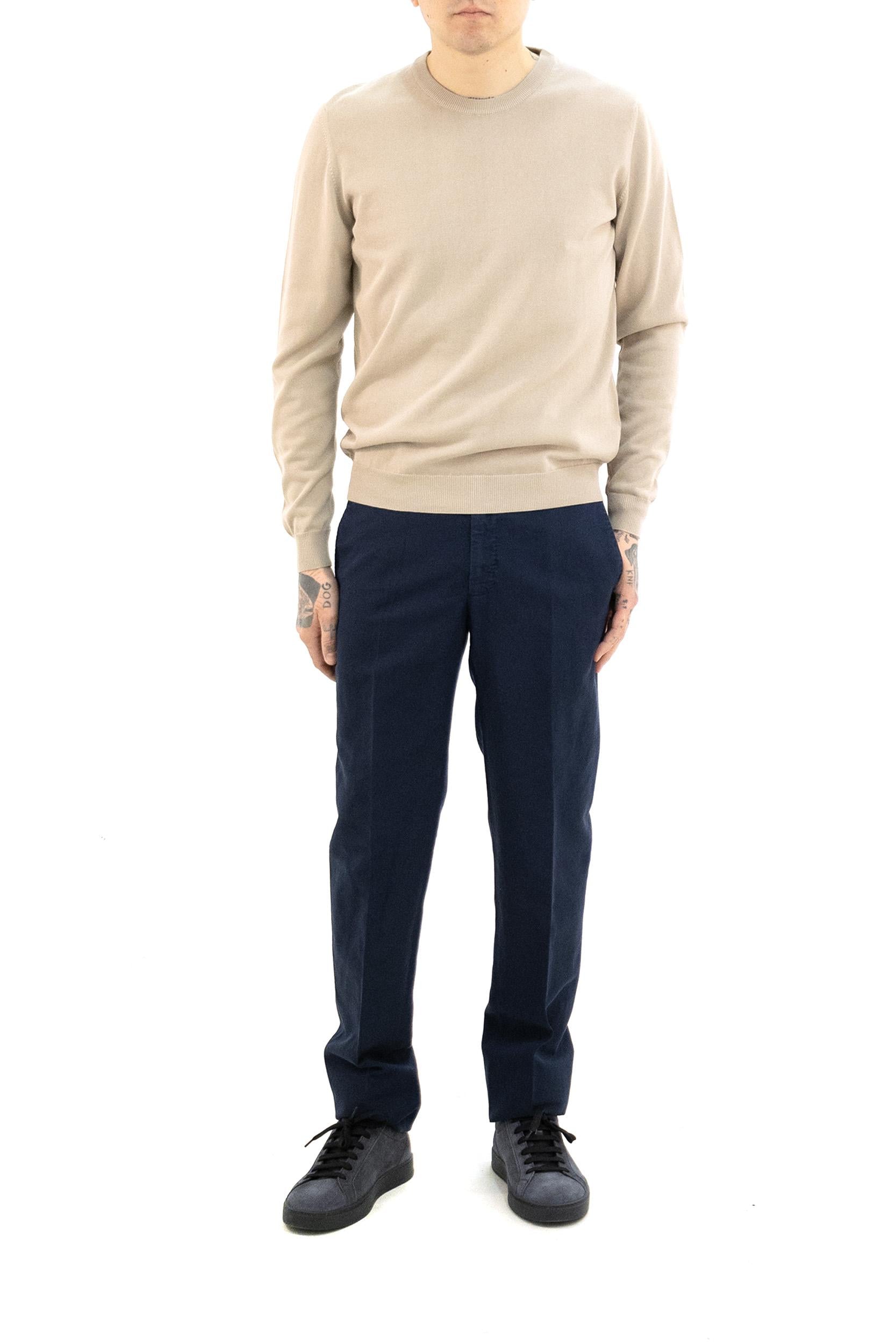 Pullover Girocollo in Crêpe di Cotone<BR/> 810234 ZY318 Z0968 ZANONE