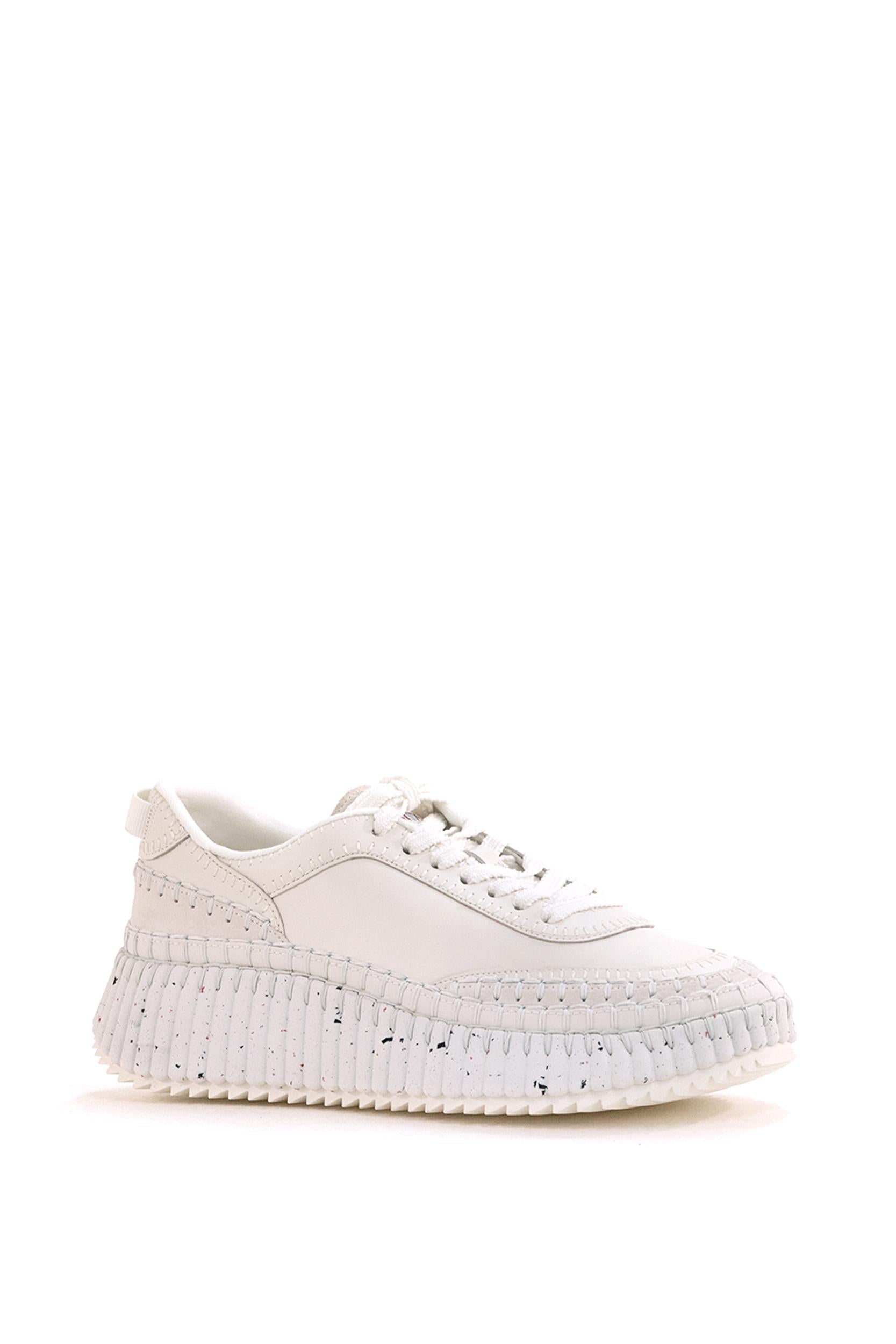 Sneakers Nama in pelle di colore bianco<BR/> C24S00RBD 100 CHLOE'
