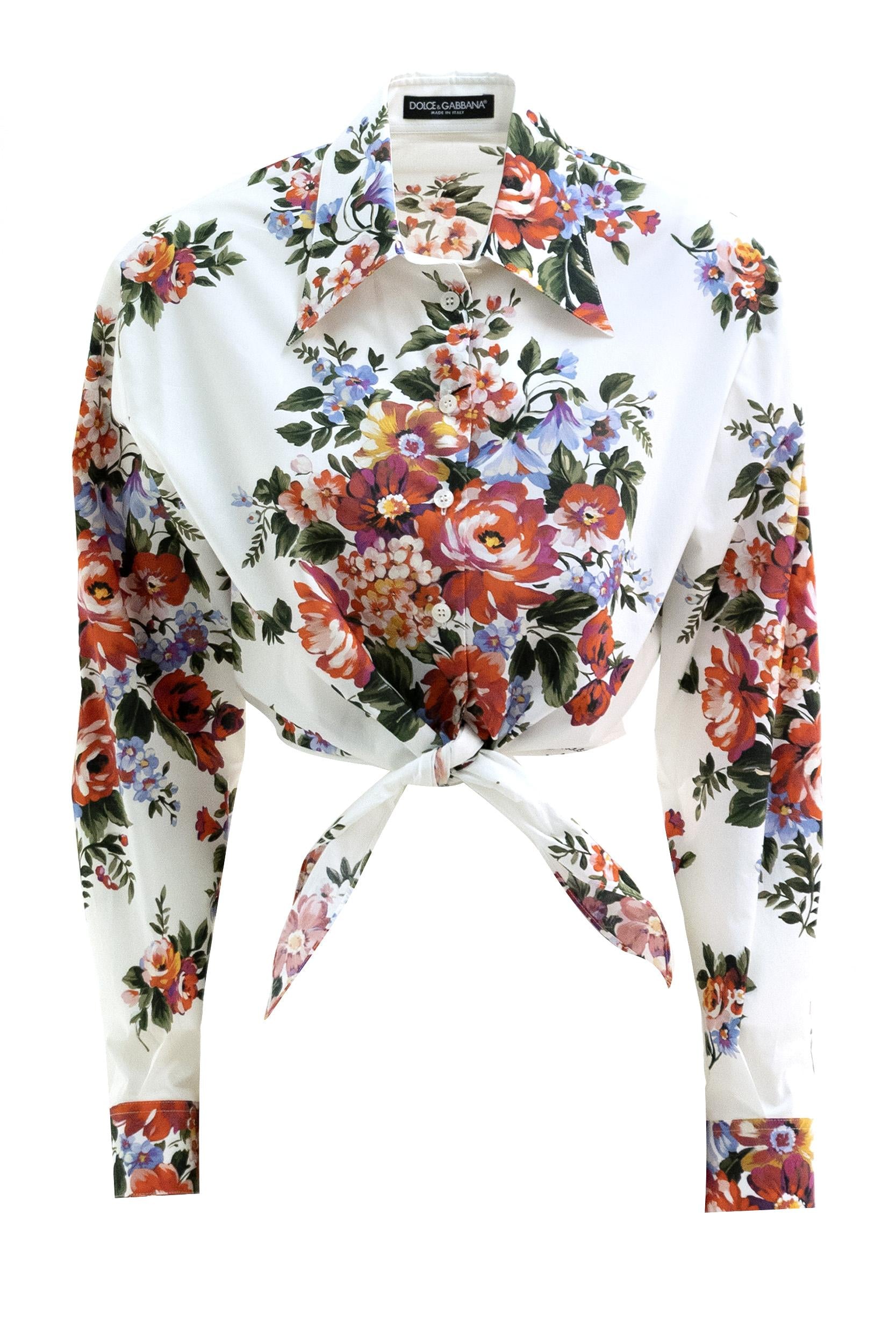 Camicia in cotone di colore bianco<BR/> F5T76T HS5UU HA5ZO DOLCE & GABBANA