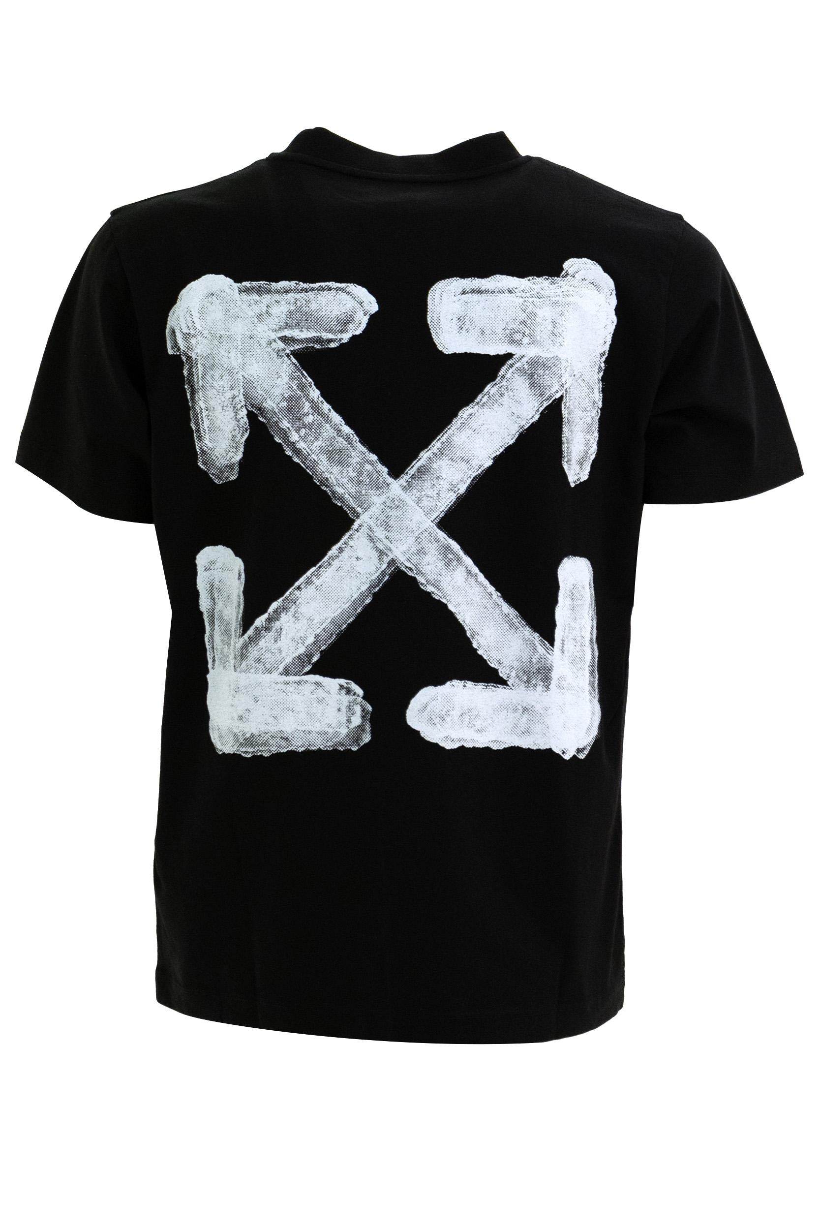 T-shirt Spray Arrow<BR/> OMAA027S25JER00B 1001 OFF WHITE