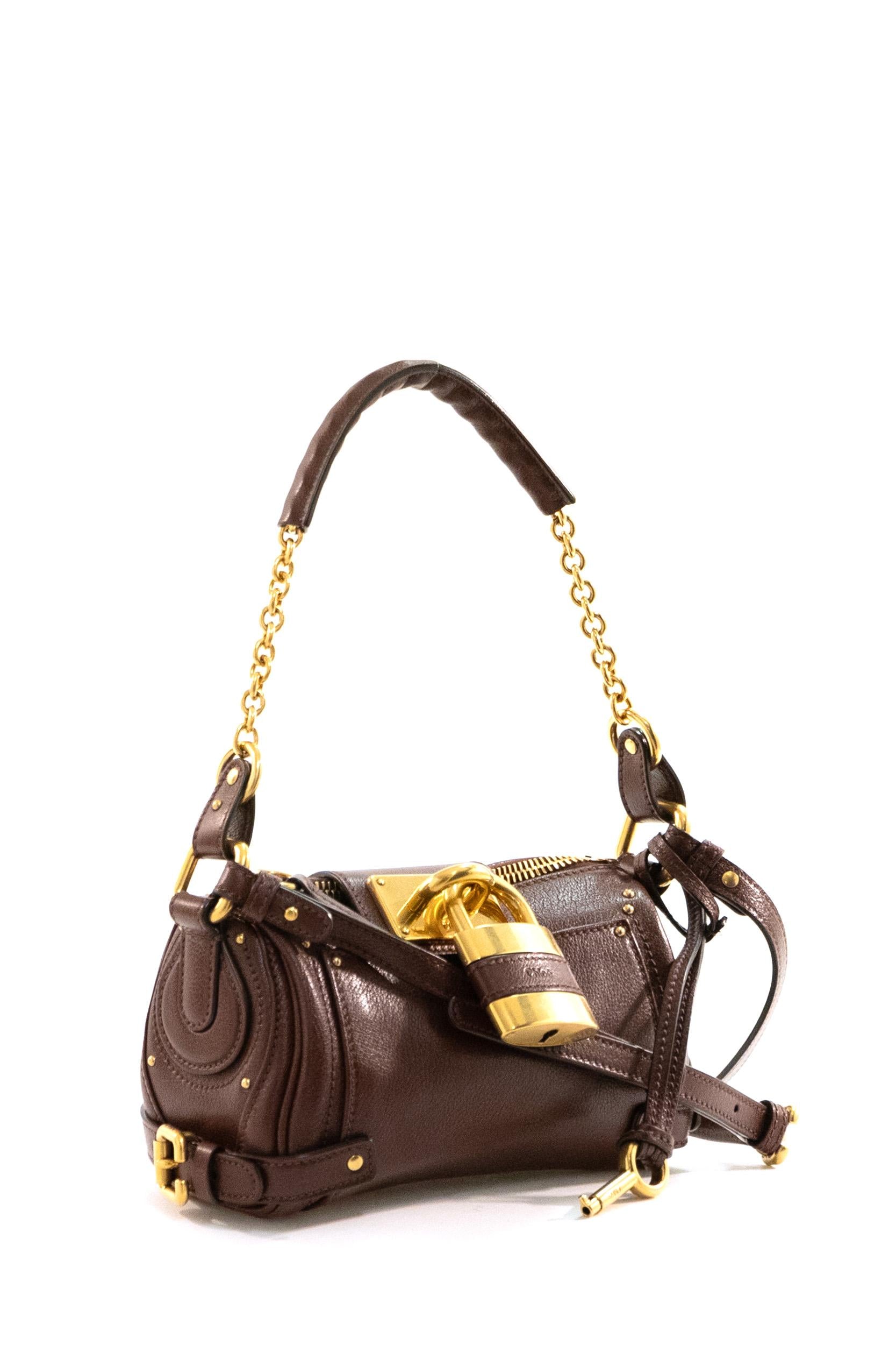 Borsa Paddington small in pelle granata color bordeaux<BR/> 25WS803P75 27M CHLOE'