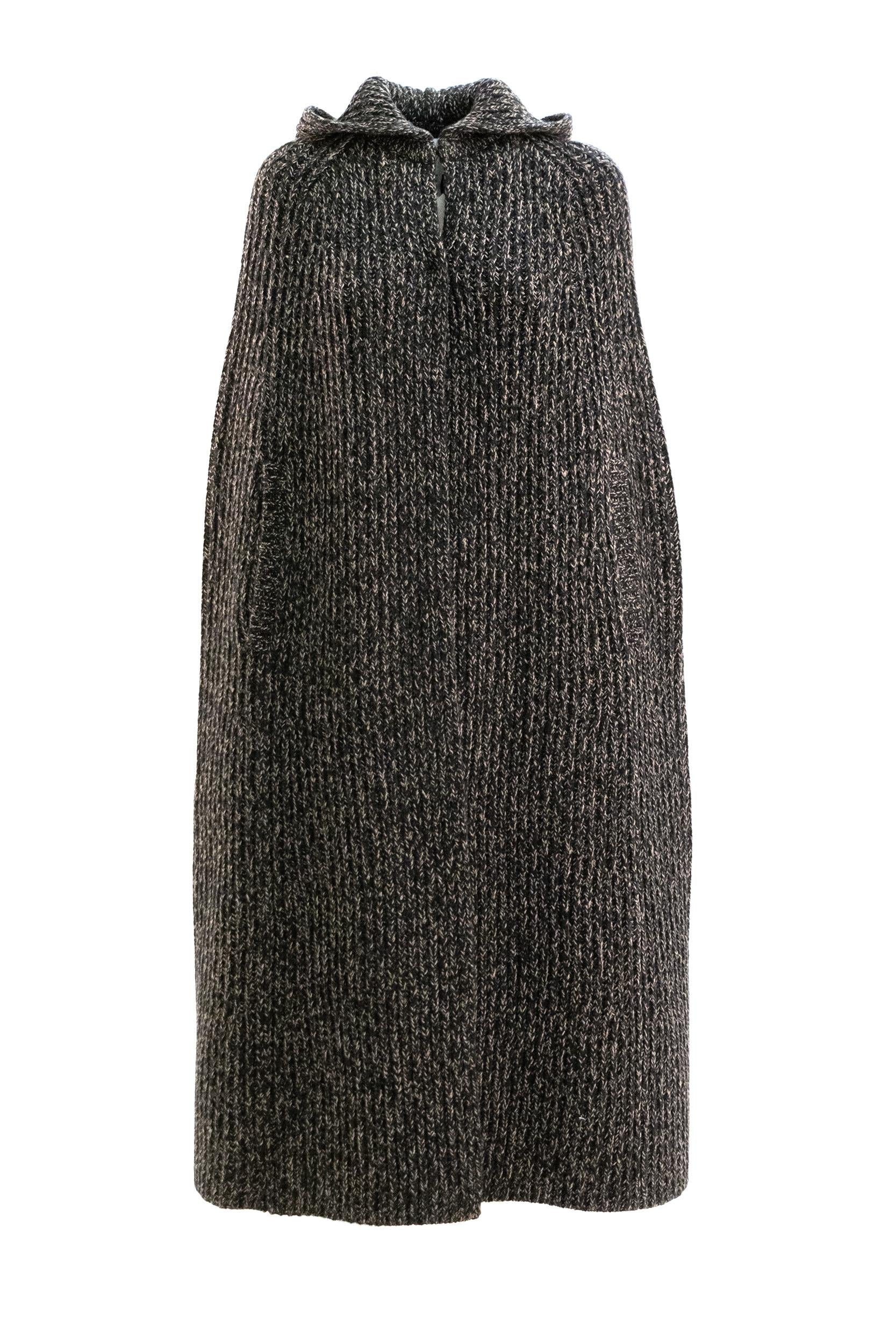 Cappa Bombo in lana e cachemire color nero e beige<BR/> BOMBO1234 004 MAX MARA