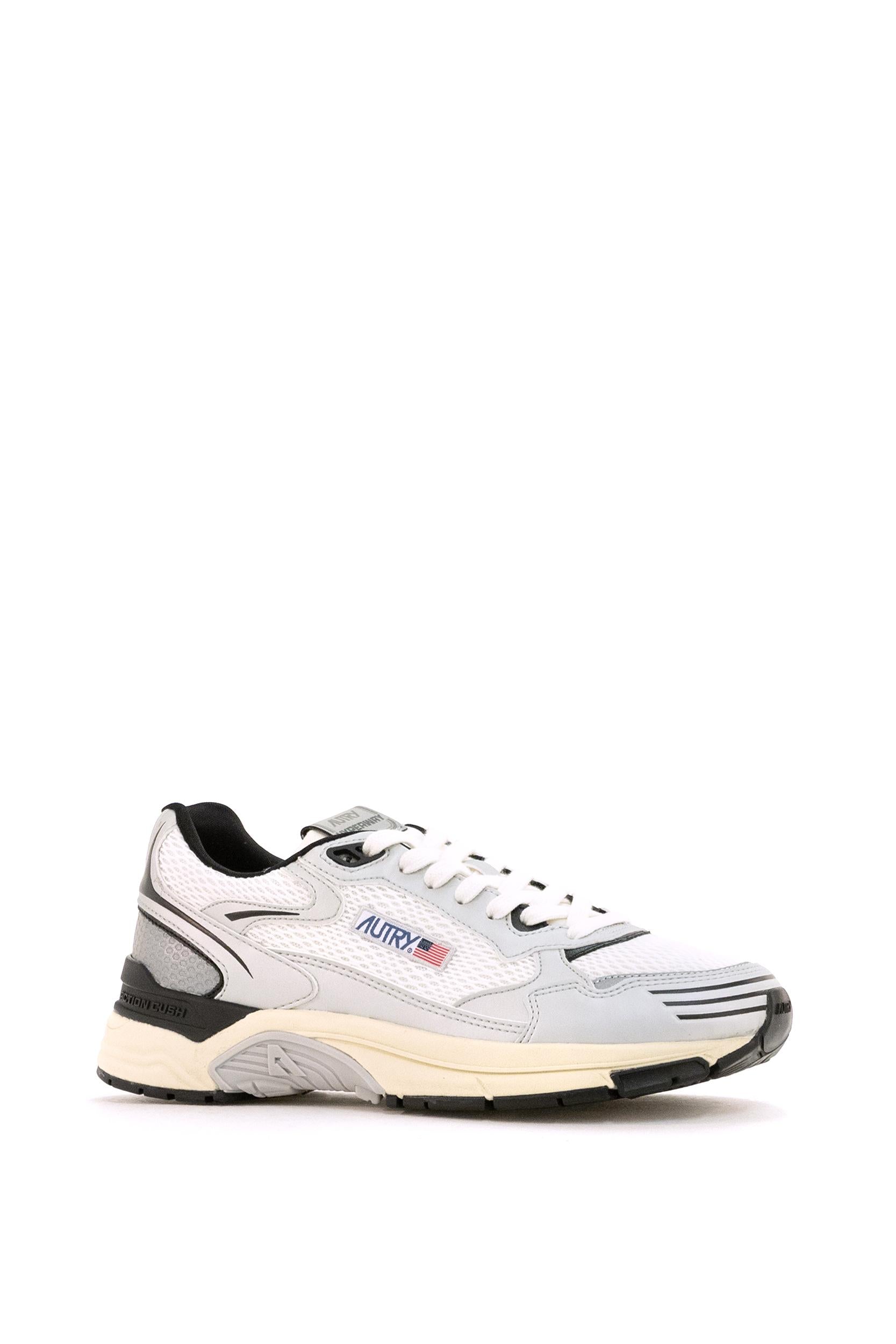 Sneakers Hyperway in pelle e mesh color argento e bianco <BR/> HYLM MV03 SILV/BLK AUTRY