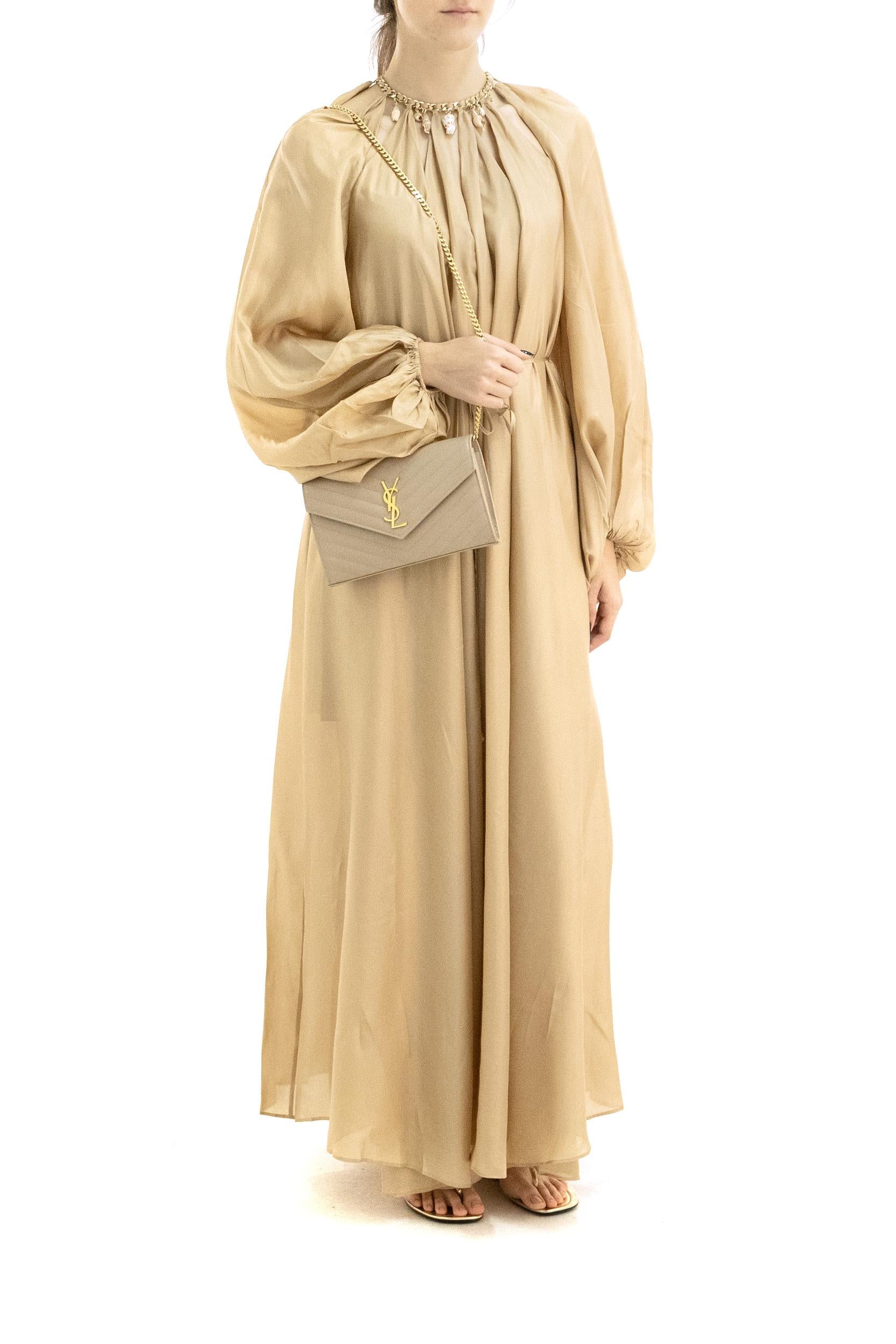 Abito lungo in seta color champagne<BR/> 7592DSS263 CHAMPAGNE ZIMMERMANN