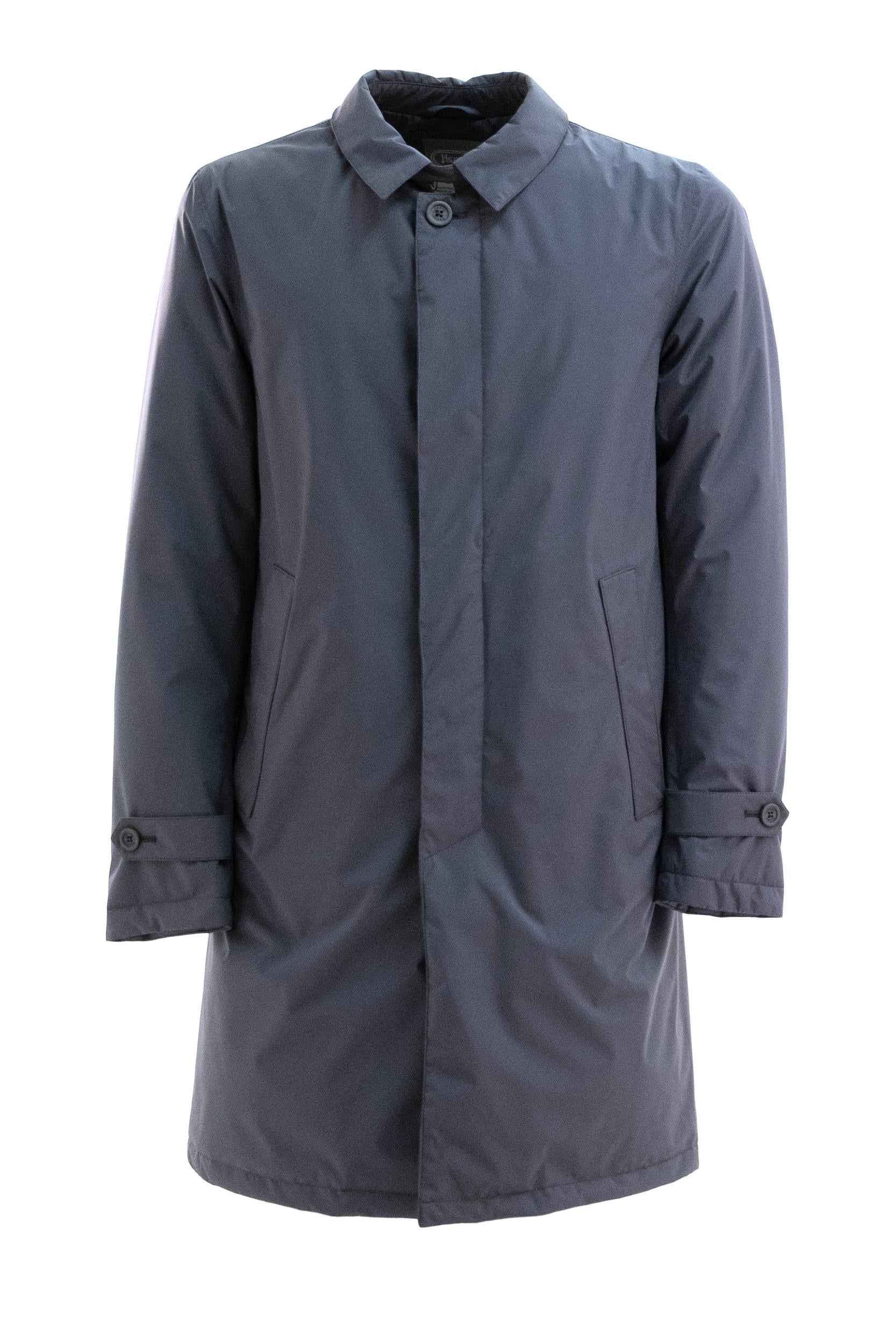 Trench in tessuto tecnico di colore blu<BR/> PI001244U 12480 9201 HERNO