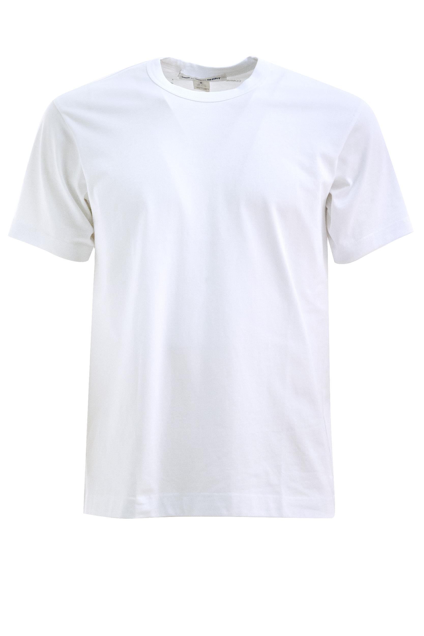 T-shirt in cotone di colore bianco<BR/> FQ-T003 3 CDG SHIRT