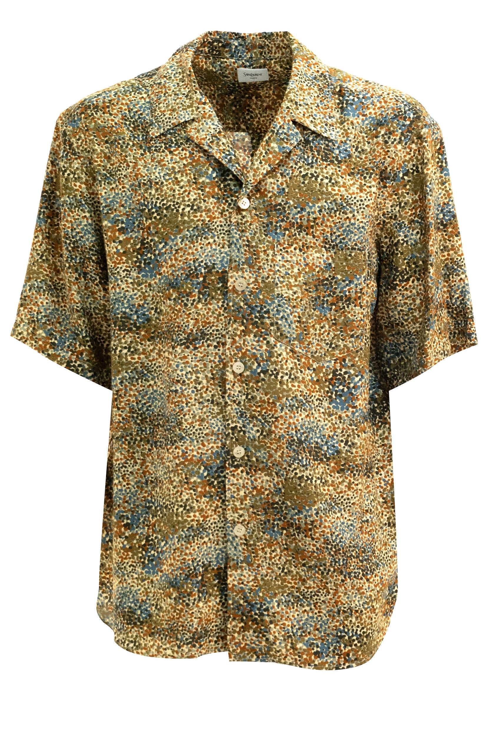 Camicia in Viscosa con Motivo Coriandoli<BR/> 860621 Y2N18 2202 SAINT LAURENT