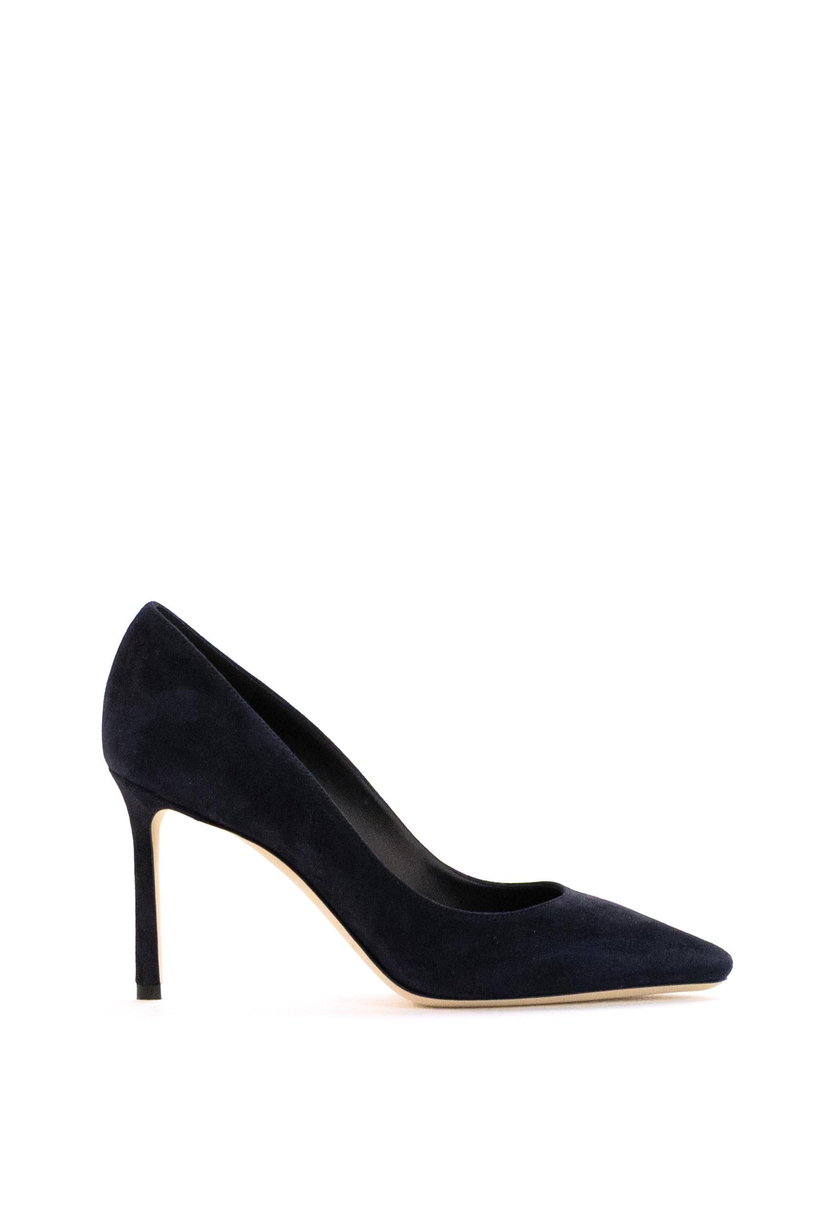 Décolleté Romy in Pelle Scamosciata<BR/> ROMY 85 KDU MARINE JIMMY CHOO