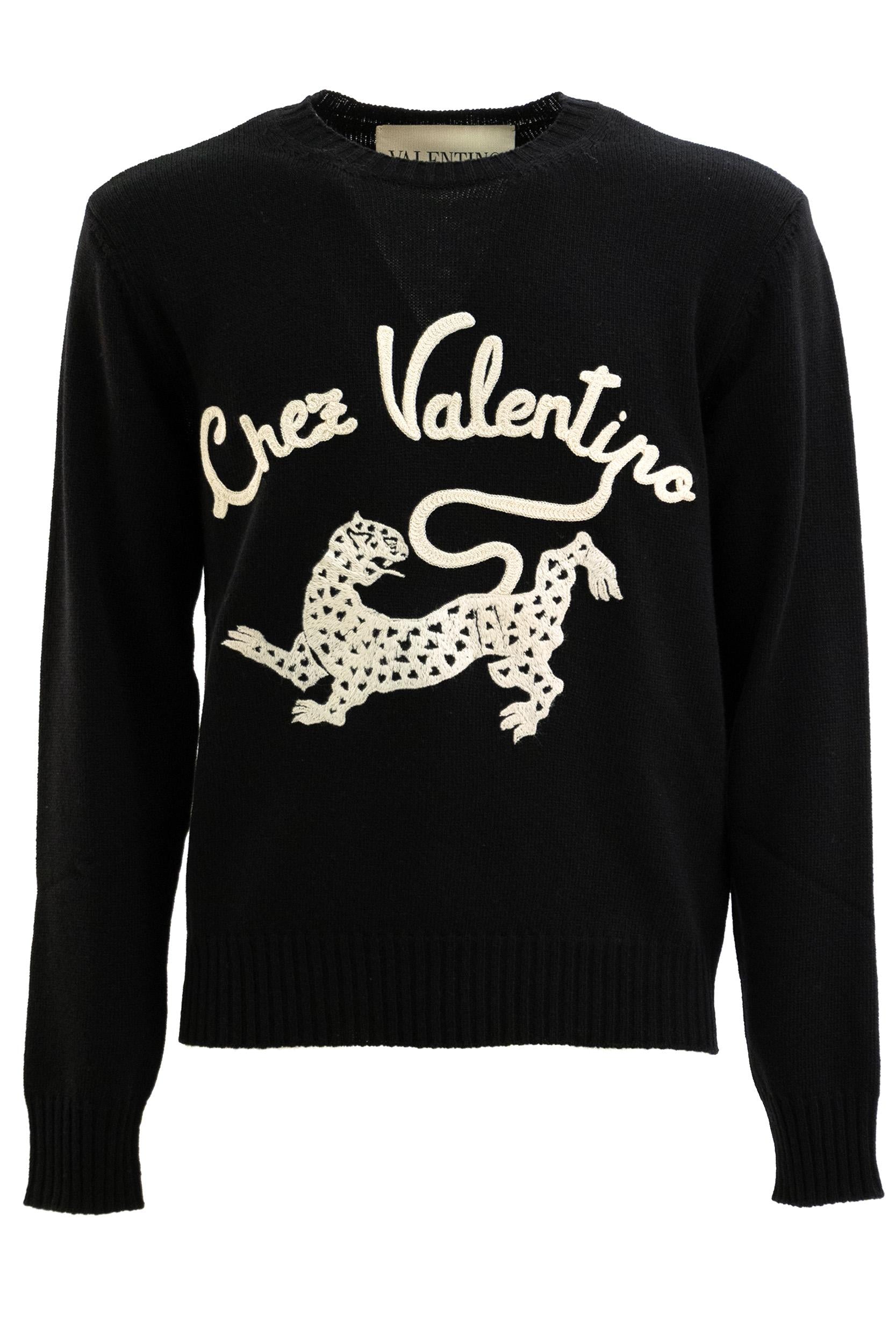 Maglia in Lana con Ricami<BR/> 8V3KC37ABBN 0NO VALENTINO GARAVANI