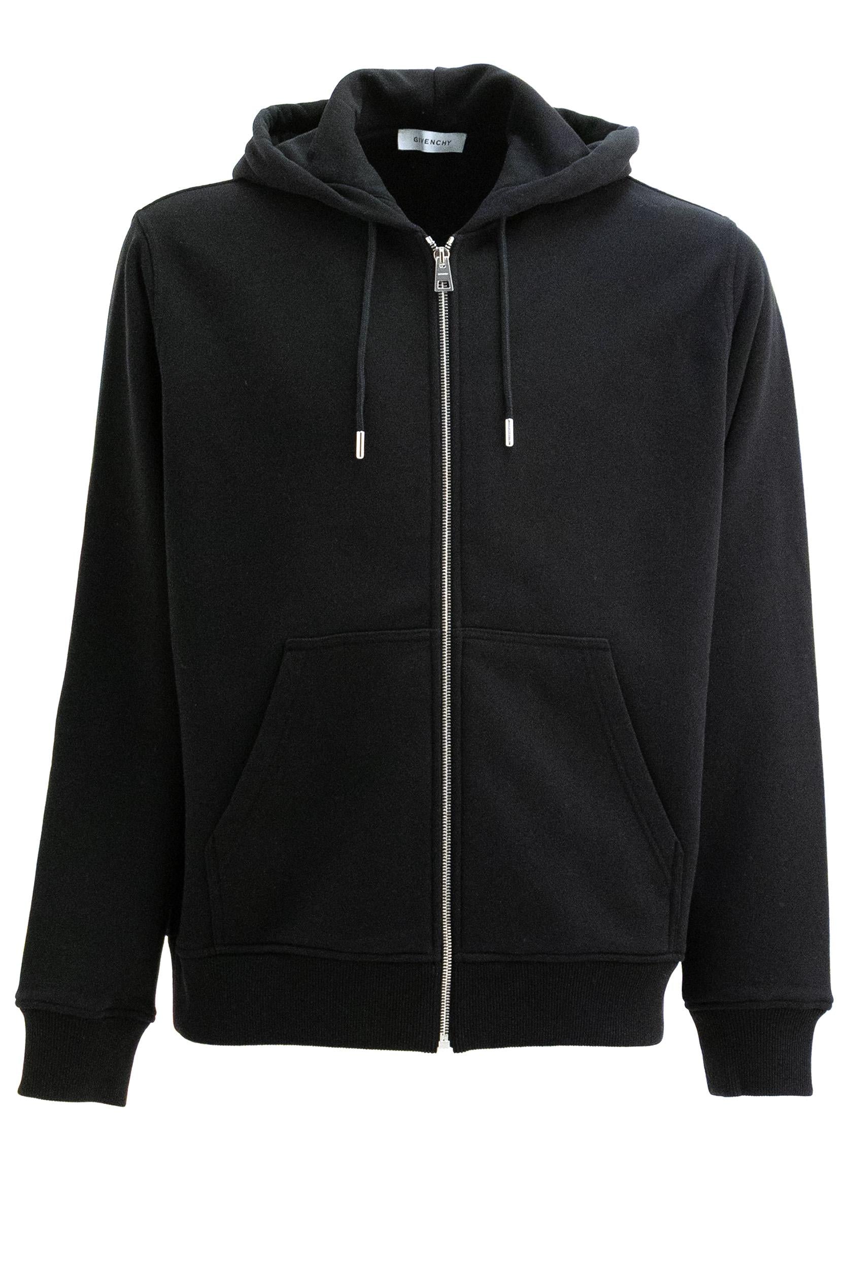 Felpa con cappuccio in cotone di colore nero<BR/> BMJ0NJ3YU8 001 GIVENCHY
