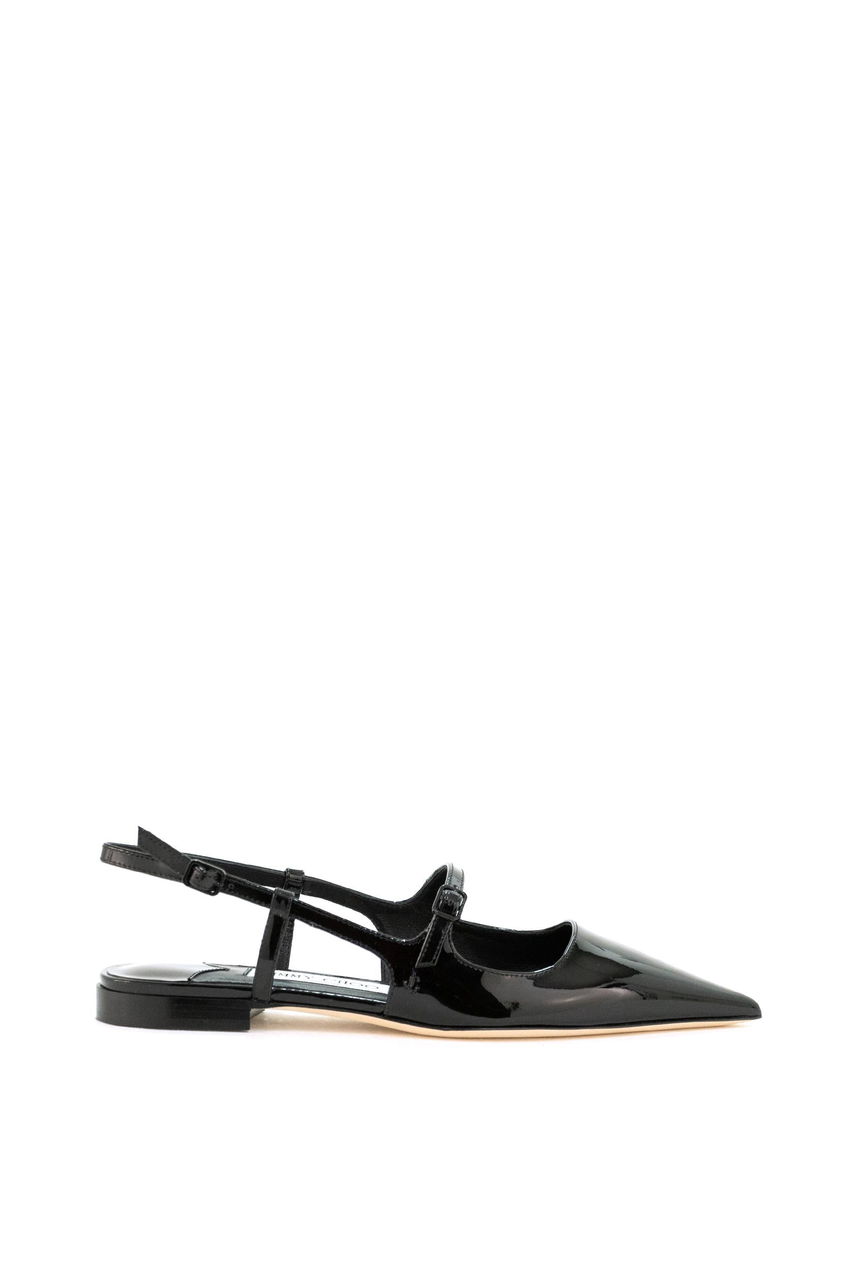 Slingback Didi<BR/> DIDI FLAT PAT BLACK JIMMY CHOO