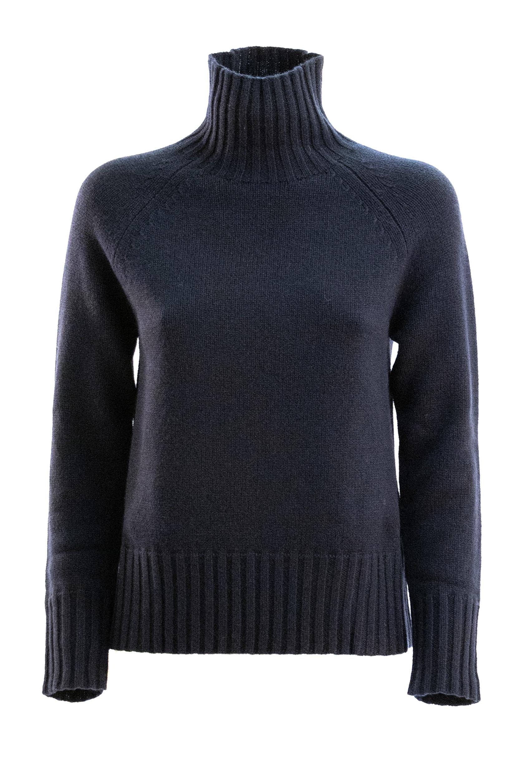 Pullover Mantova in lana e cashmire di colore blu<BR/><BR/> MANTOVA 012 S MAX MARA