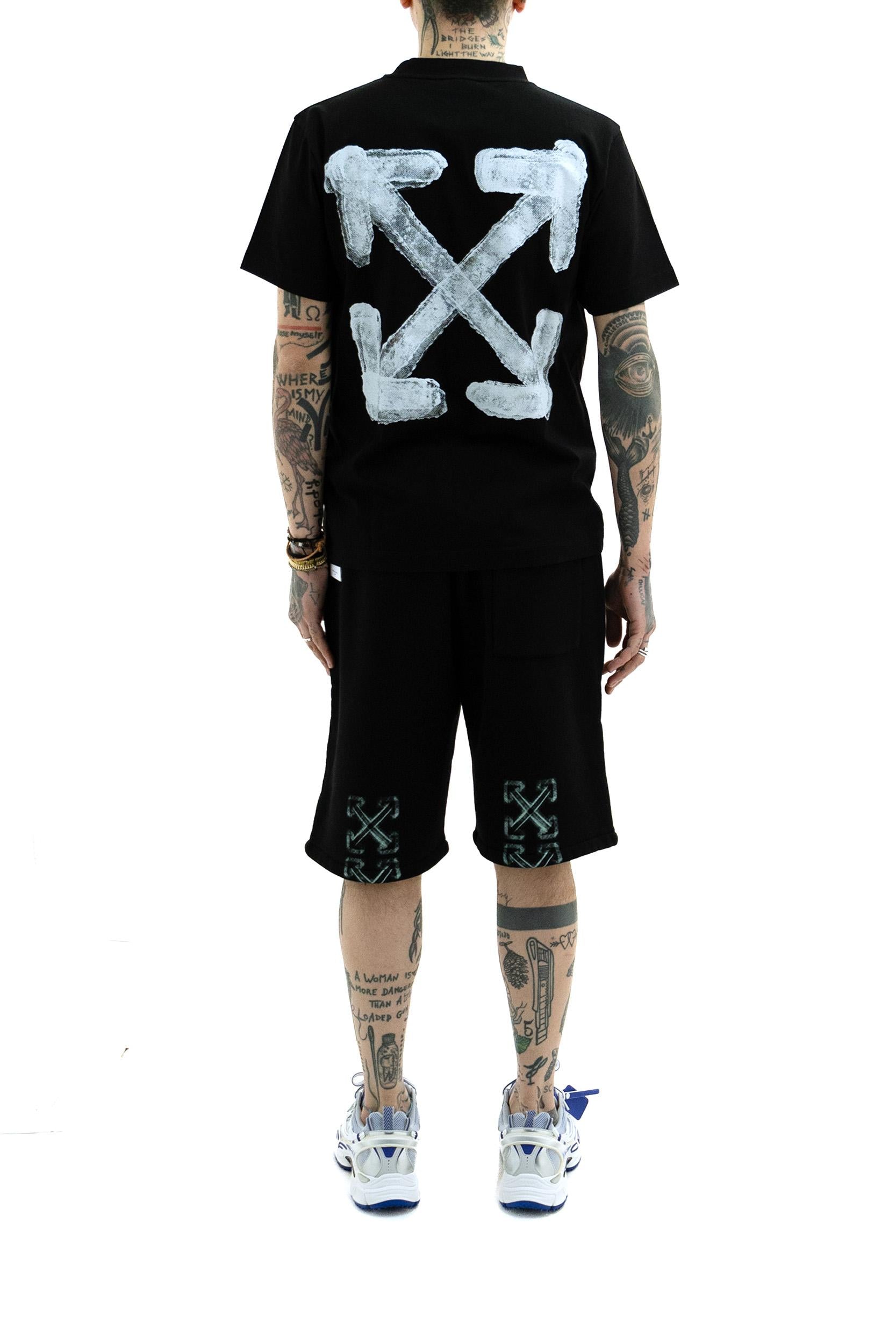 T-shirt Spray Arrow<BR/> OMAA027S25JER00B 1001 OFF WHITE