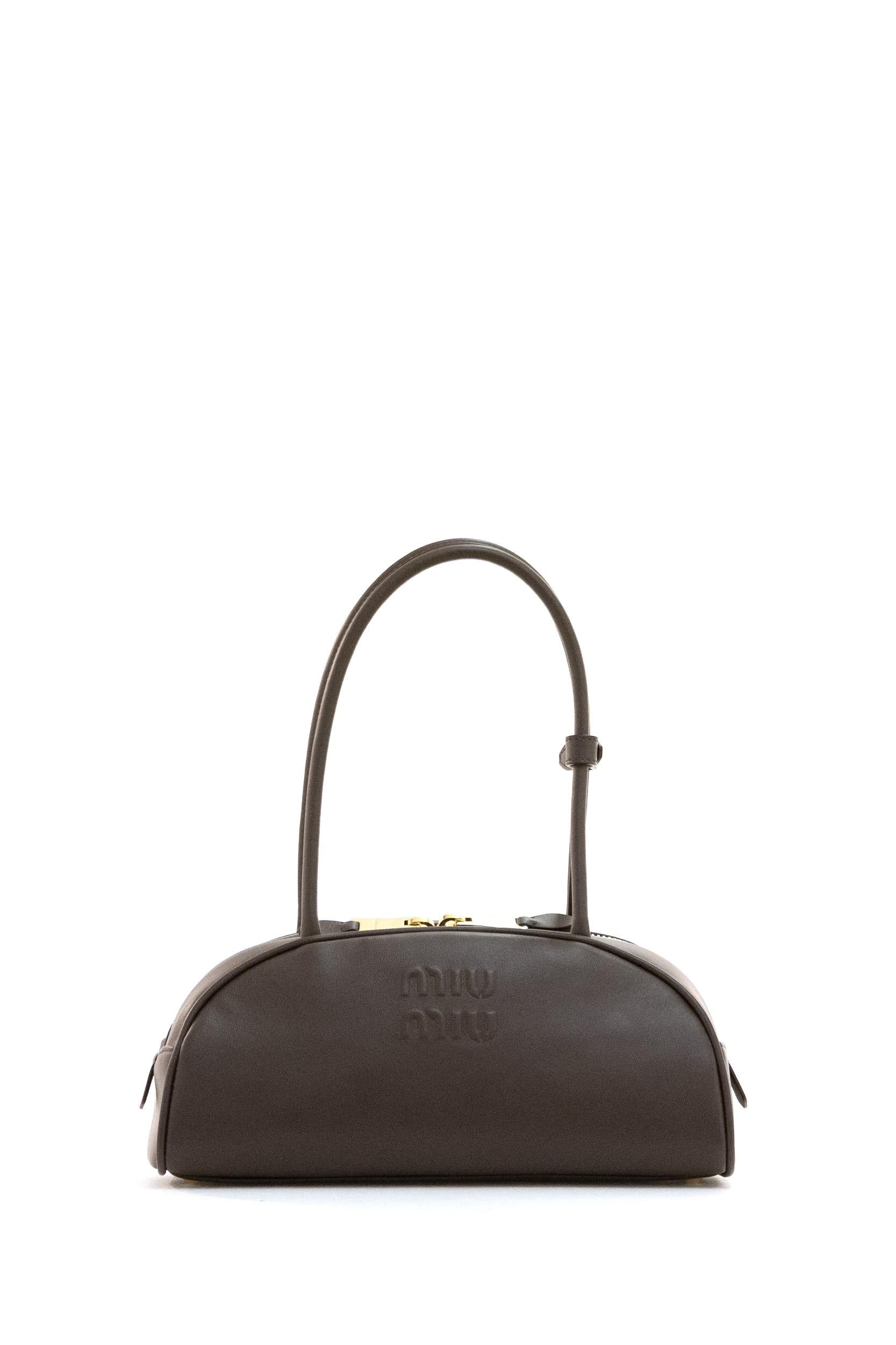 Borsa Beau in pelle di colore marrone<BR/> 5BB193 2CRW F0NBL MIU MIU