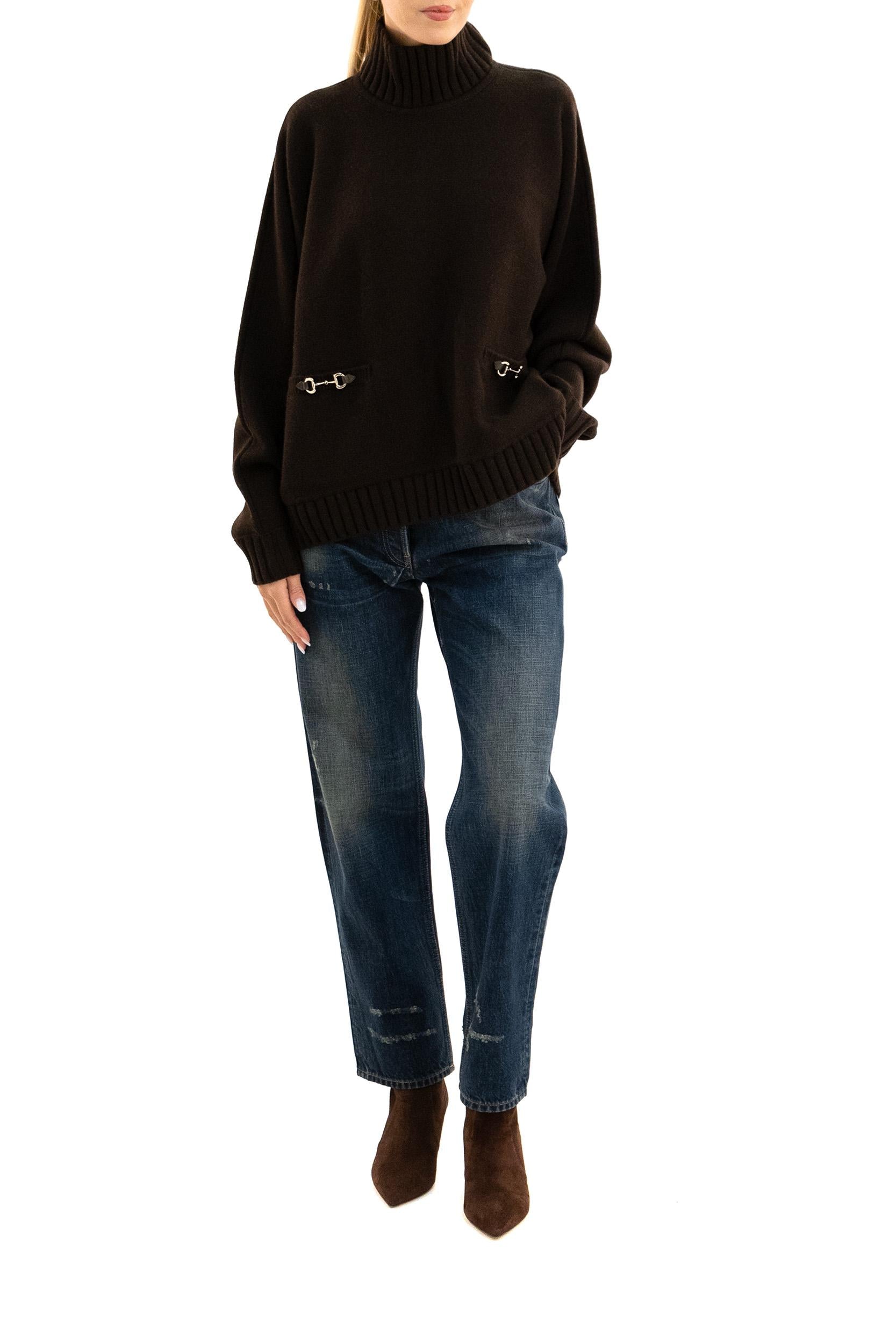 GUCCI pullover in lana e cashmer marrone<BR/> 828685 XKEVK 2344 GUCCI