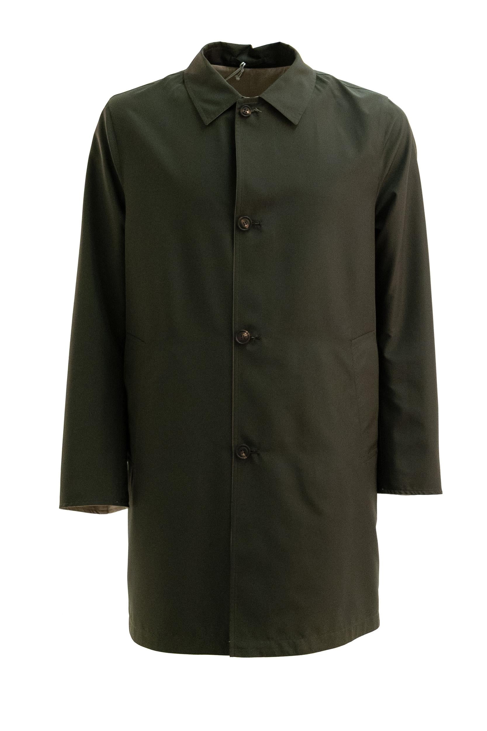 Soprabito reversibile di colore verde<BR/> WBEN W73110 LODEN KIred