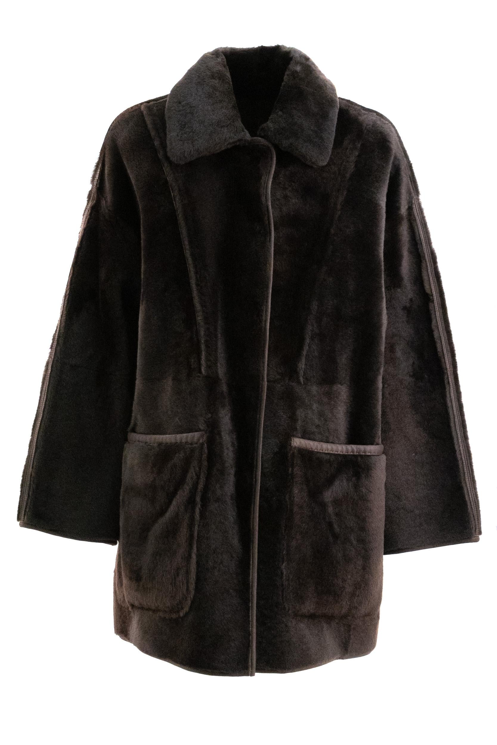 Cappotto Pirenei in montone color marrone<BR/> PIRENEI 002 MAX MARA