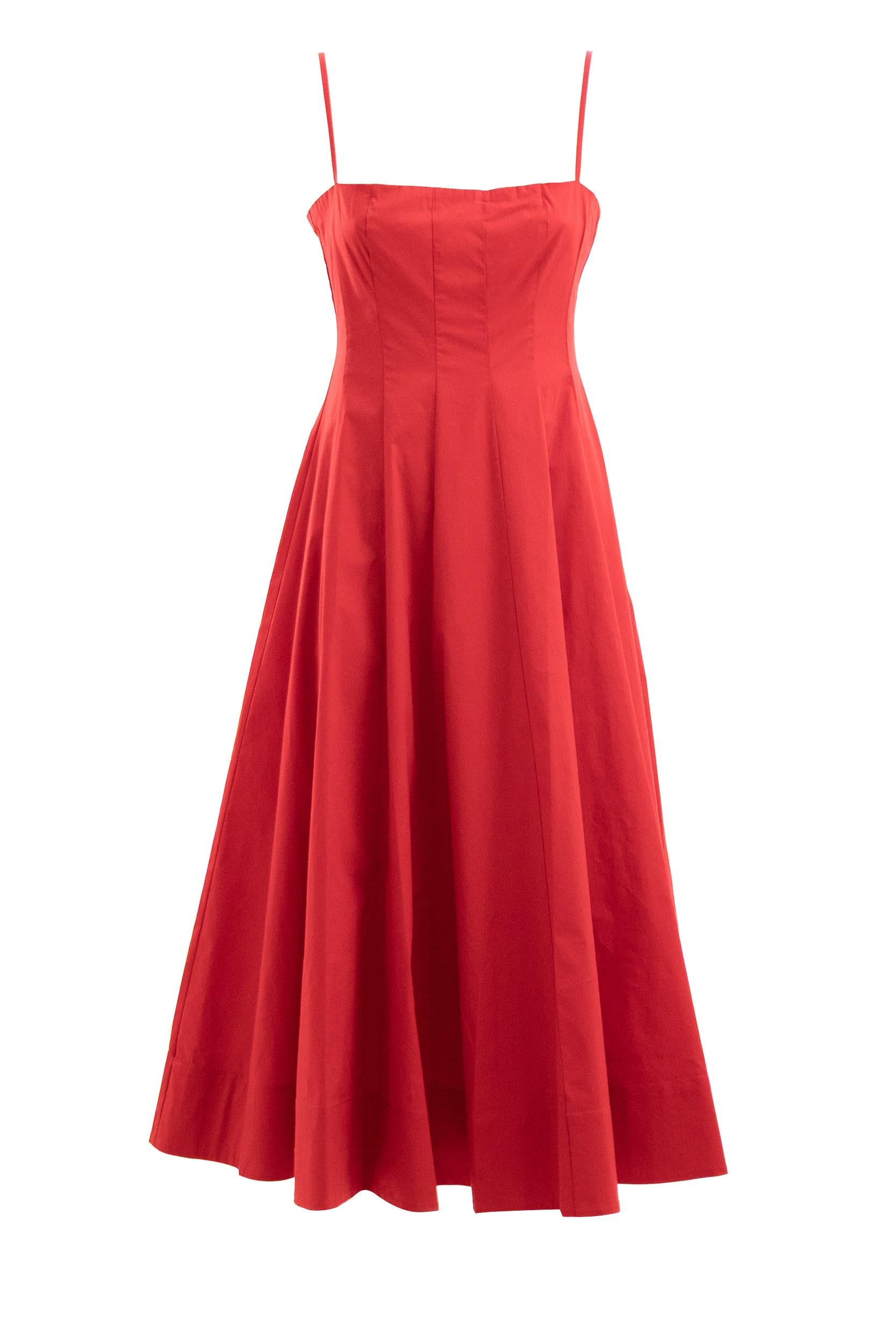 Abito Wylie in Popeline di Cotone<BR/> R26S2274PO CHRY STAUD