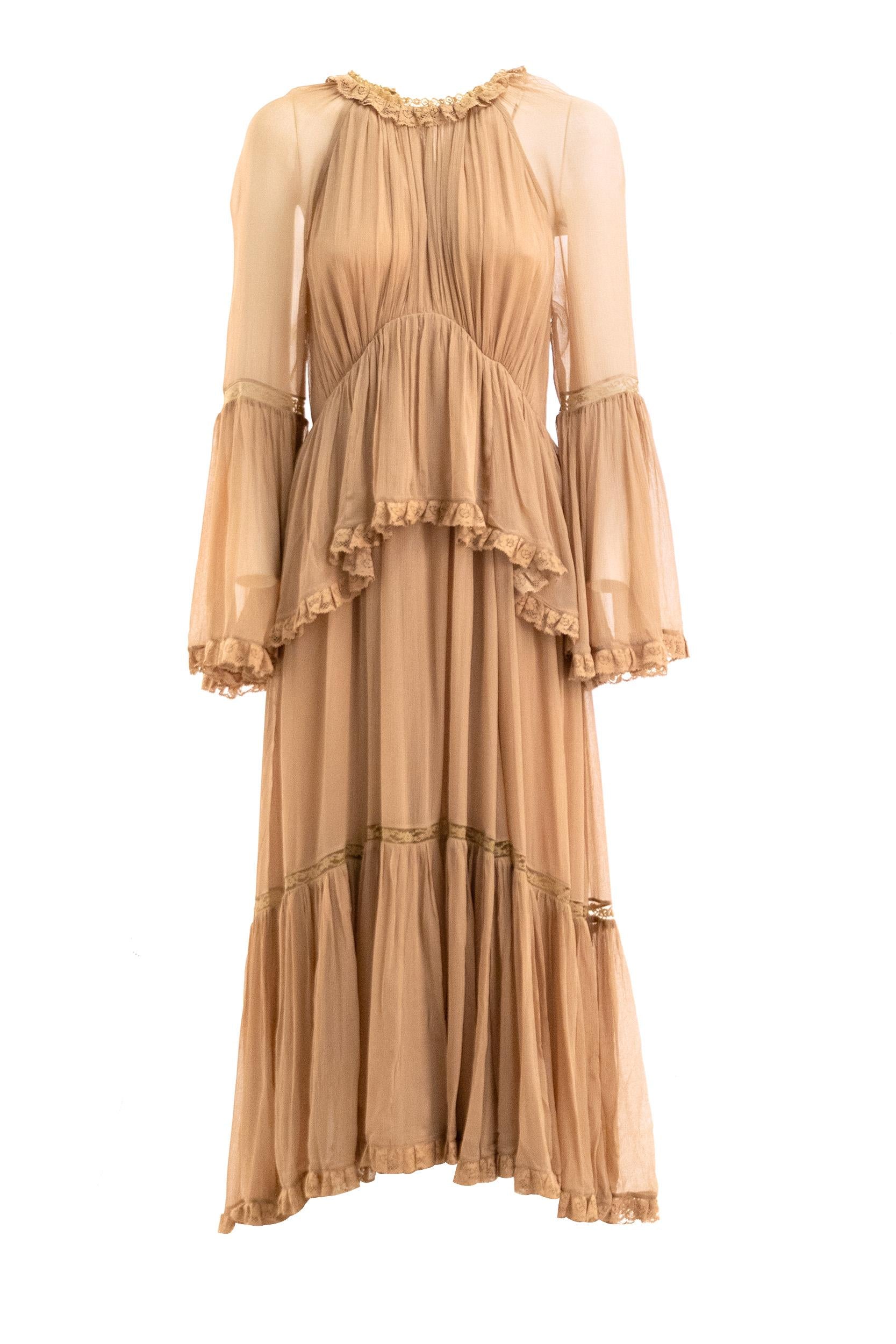 Abito con Volant Viscosa Biscotto<BR/> 5345DF251 BISCUIT ZIMMERMANN