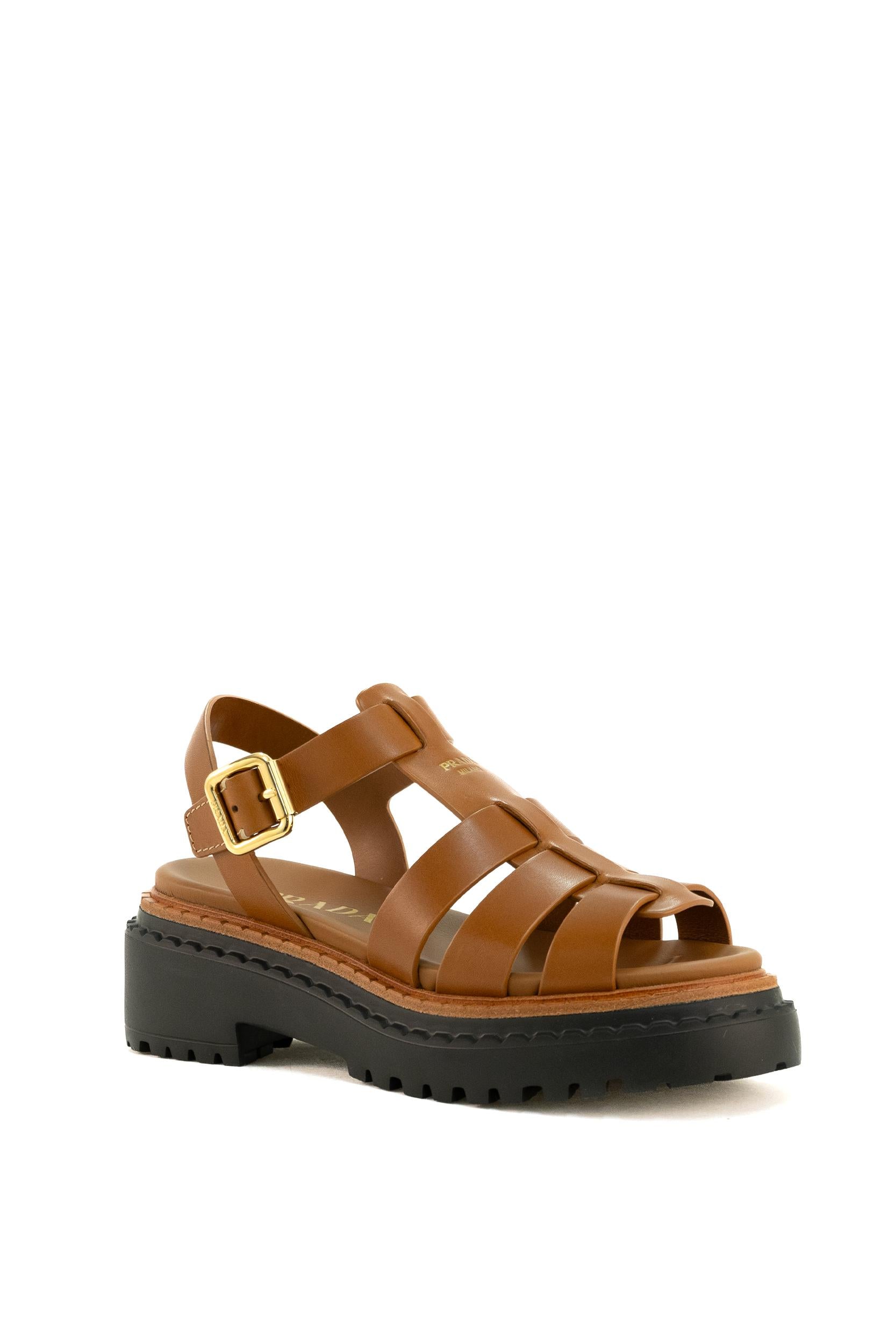 Sandali in pelle<BR/> 1X923N F 055 7V6 F0R1R PRADA