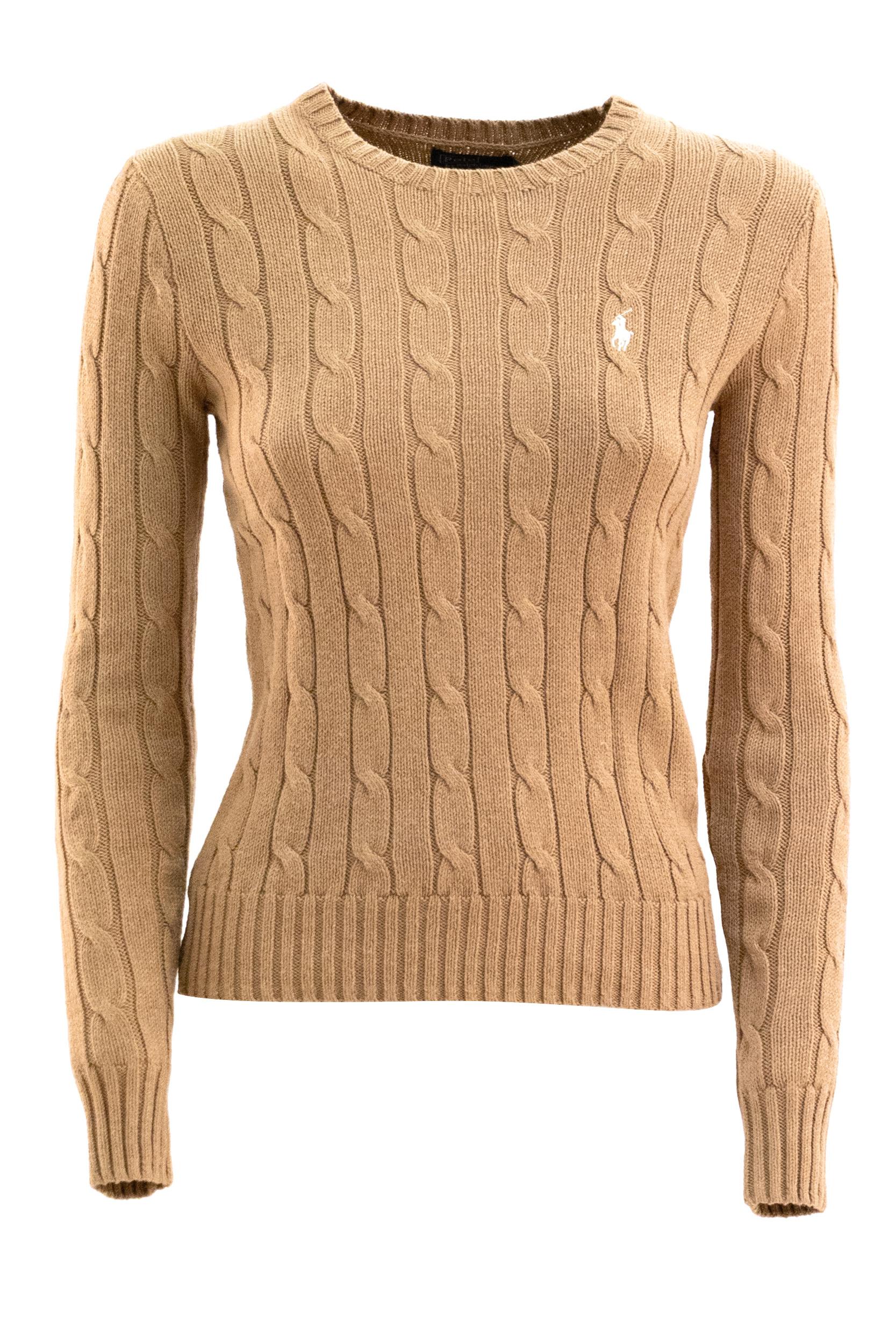 Pullover in cotone color cammello<BR/> 211971795002 CAMEL POLO RALPH LAUREN