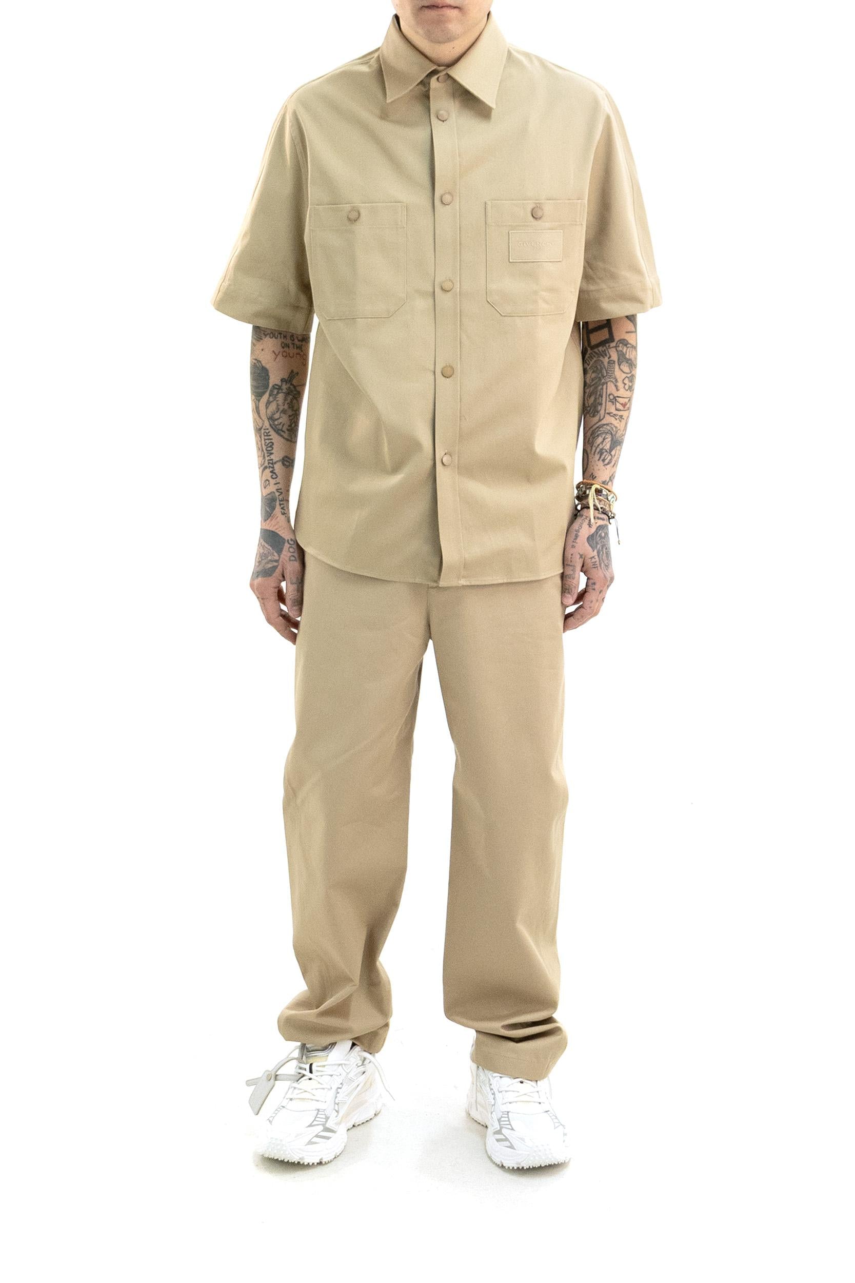 Camicia in cotone di colore beige<BR/> BM618315XZ 250 GIVENCHY