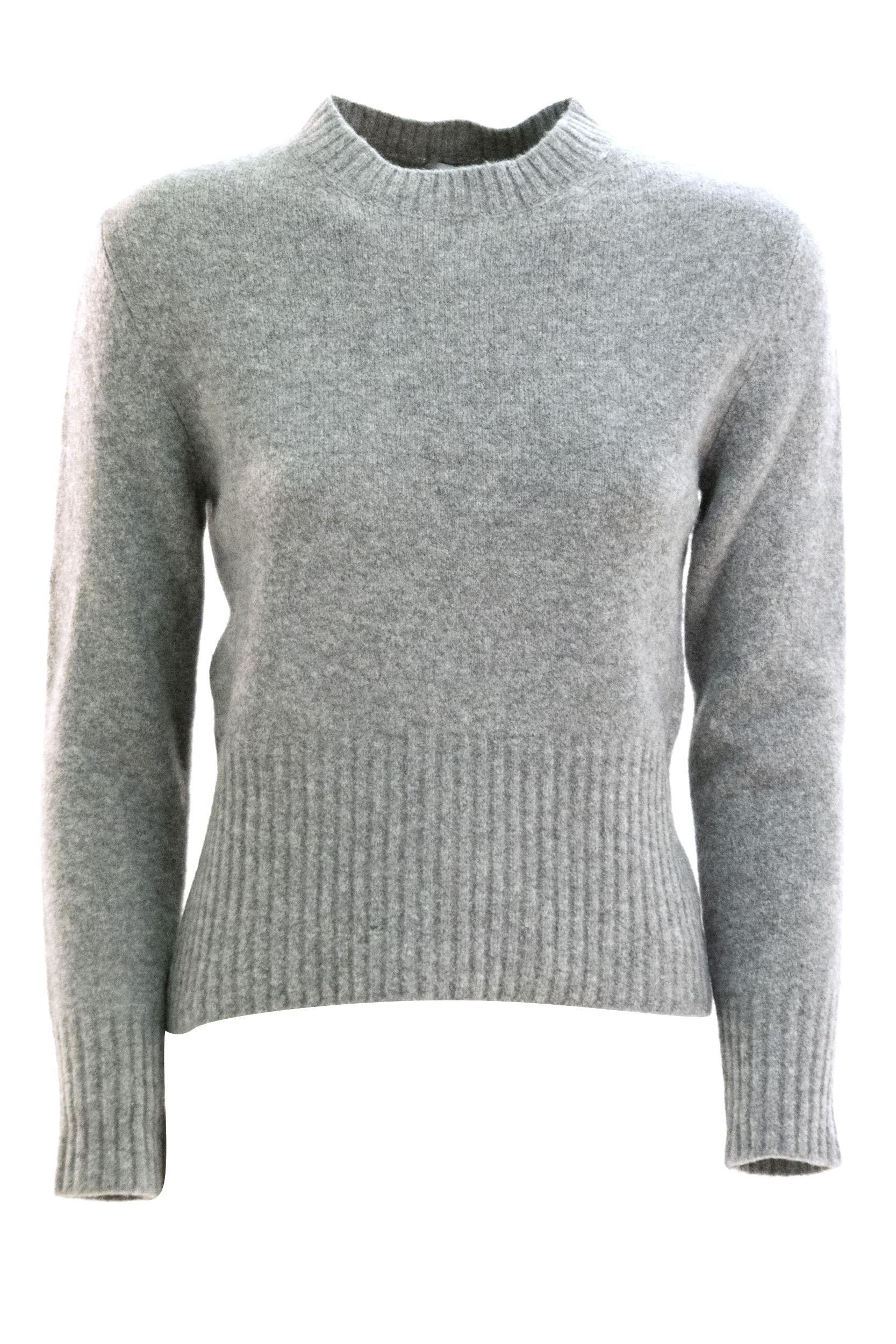 Pullover in lana e cashmere color grigio<BR/> B4853 1356 621 BASE