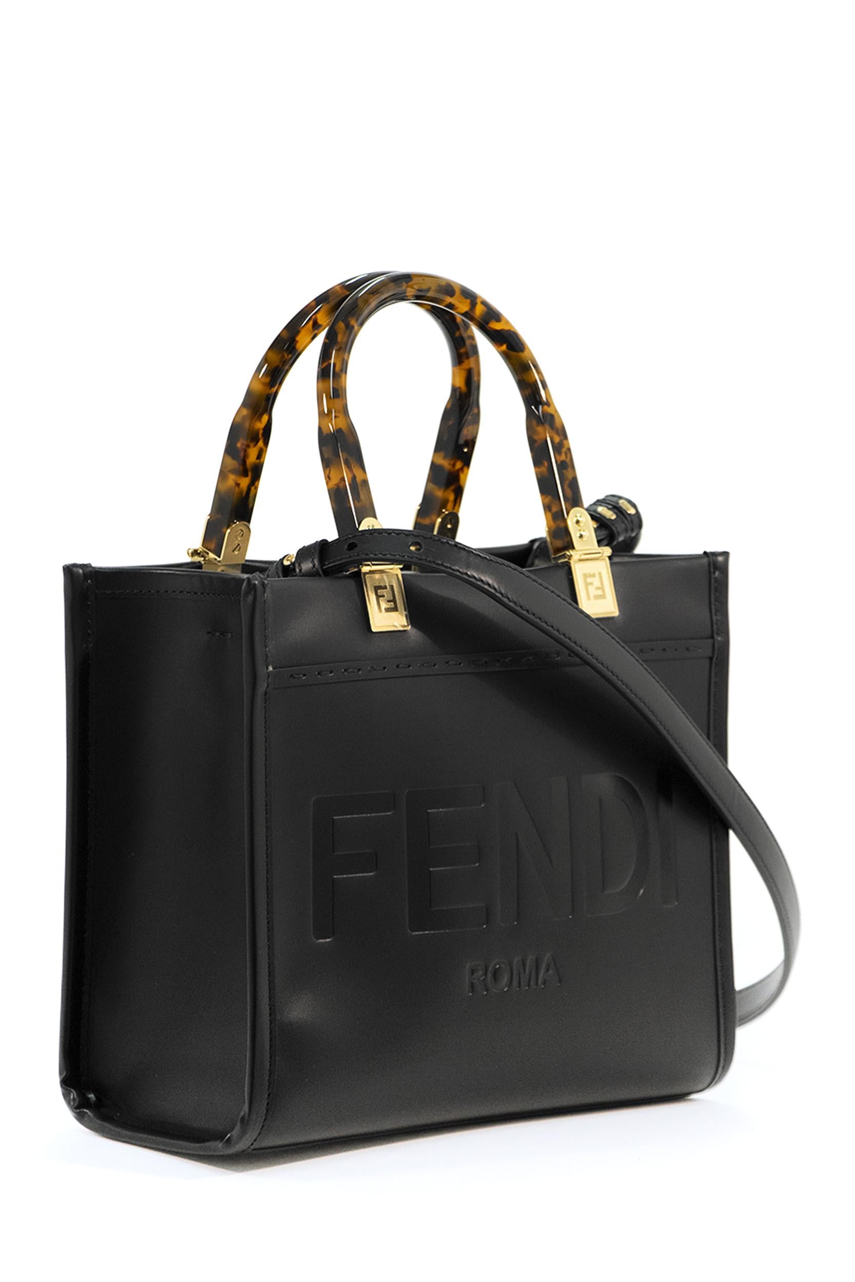 Borsa shopper Sunshine piccola in pellecon stampa logo centrale 8BH394 ABVL F0KUR FENDI
