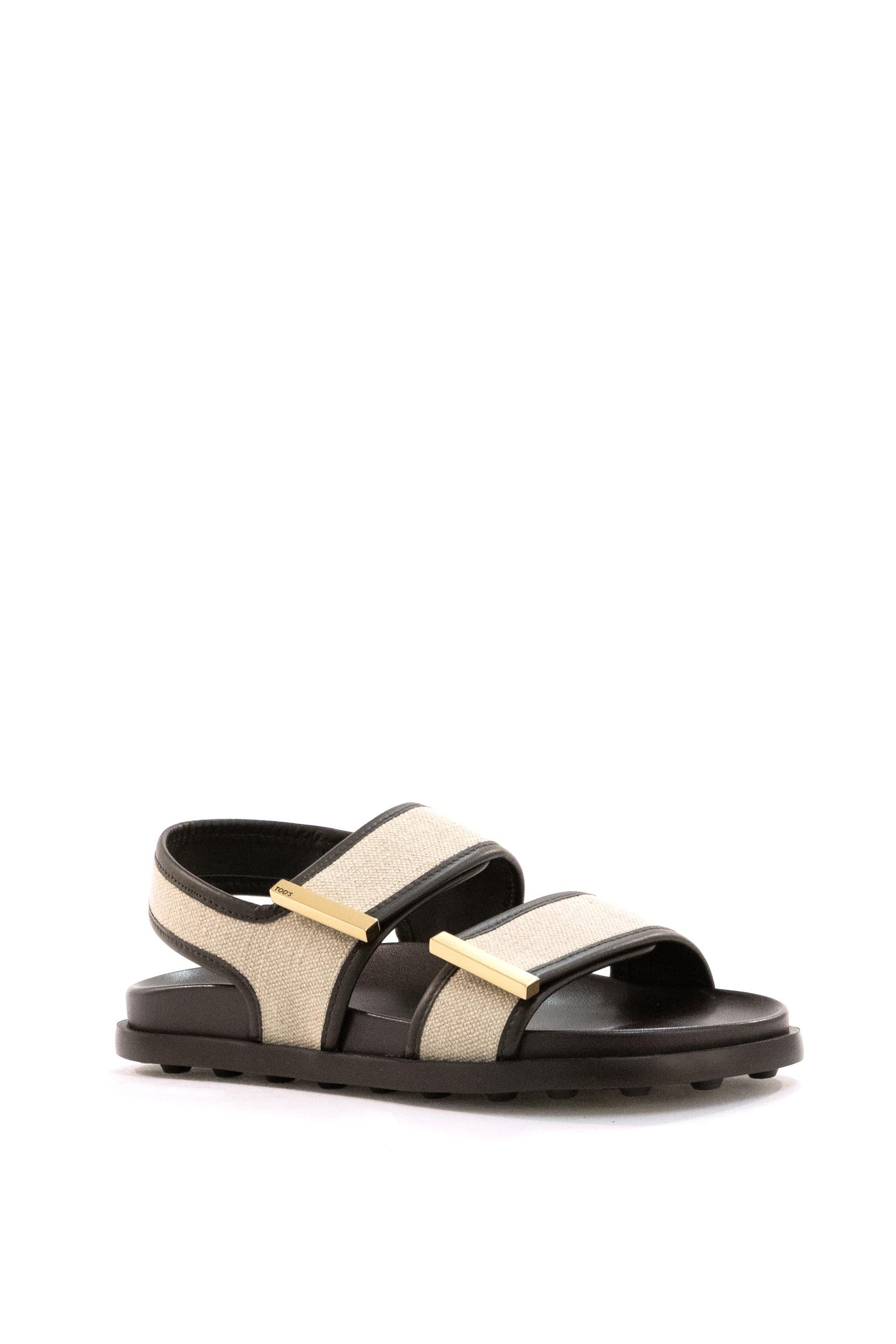 Sandali in Tessuto e Pelle<BR/> XXW68K0KG30V8C 9P26 TOD'S