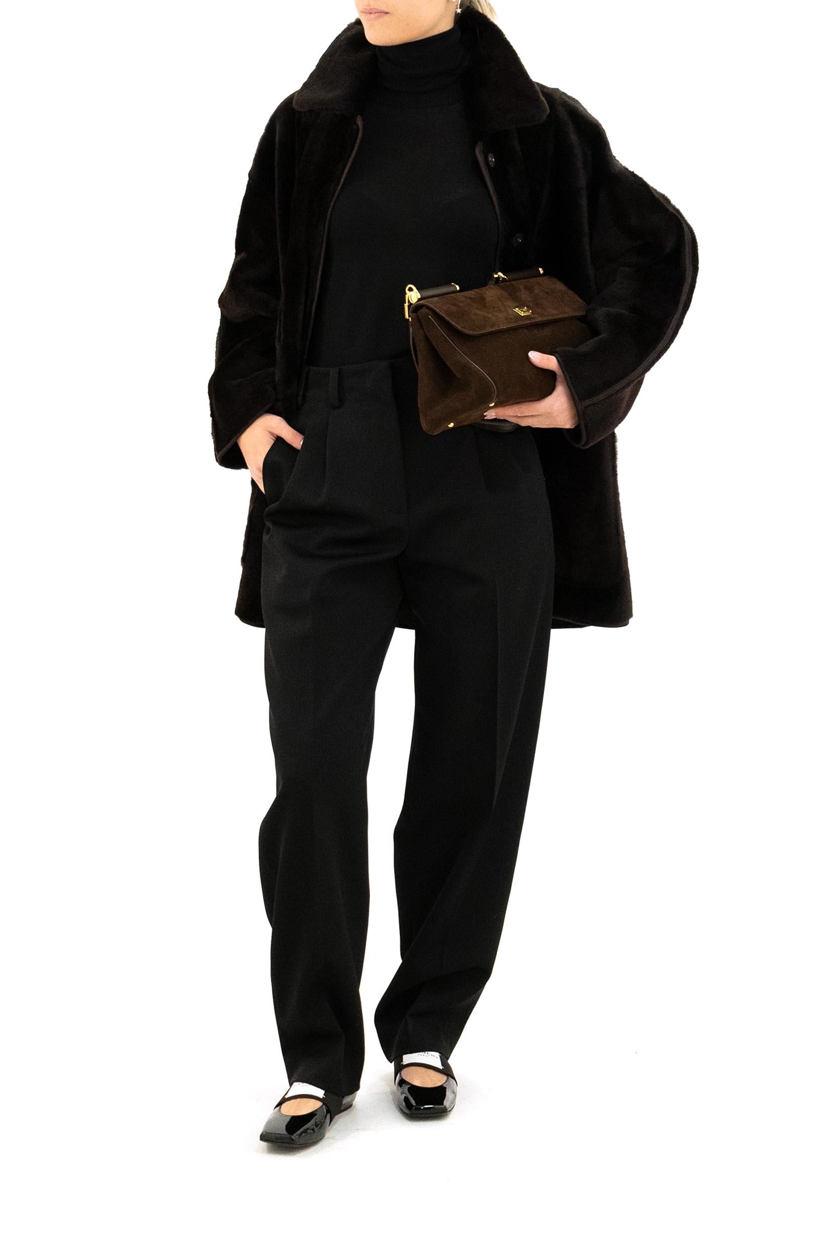 Cappotto Pirenei in montone color marrone<BR/> PIRENEI 002 MAX MARA