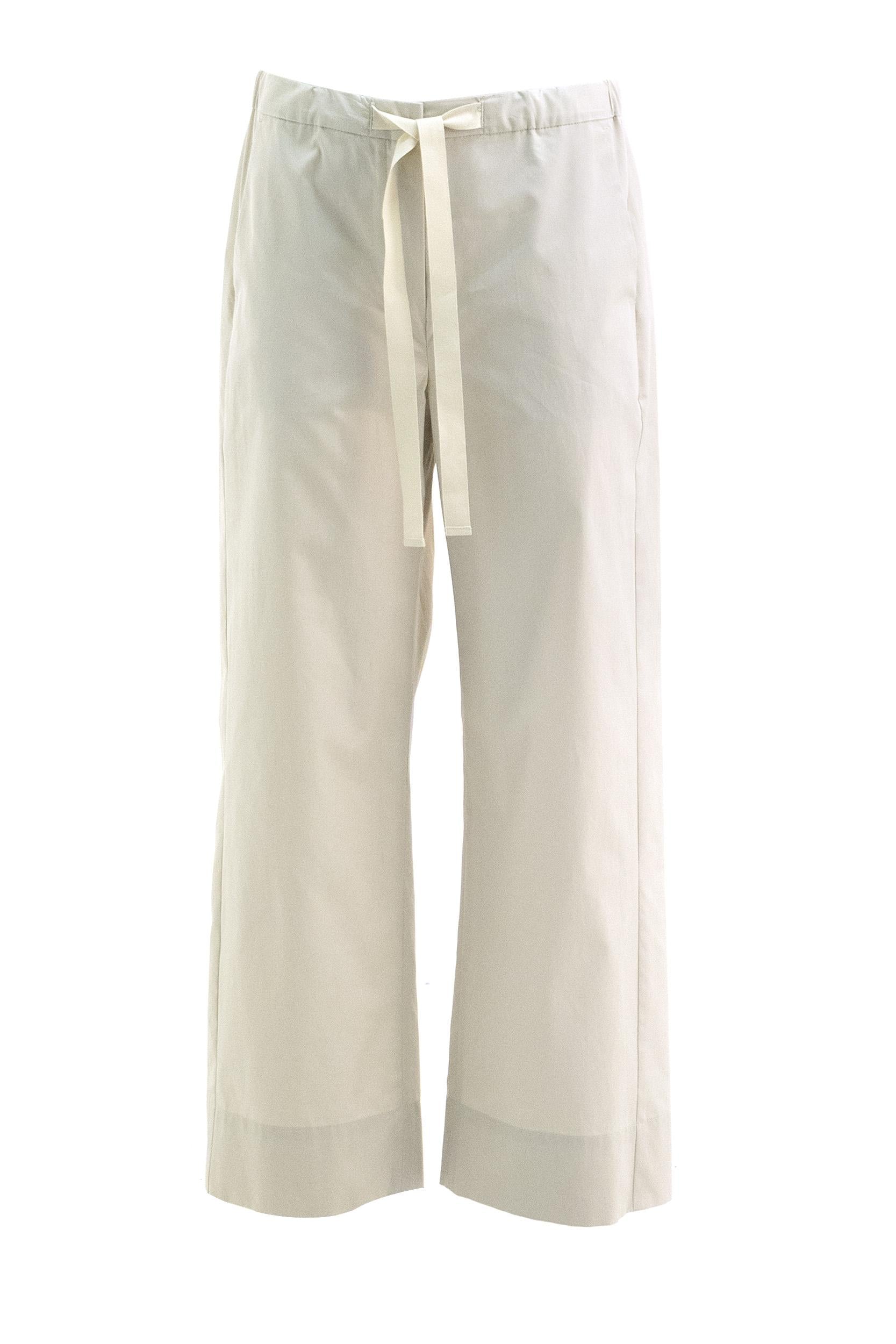 Pantaloni in cotone di colore bianco<BR/> SMMARGENTO 057 S MAX MARA