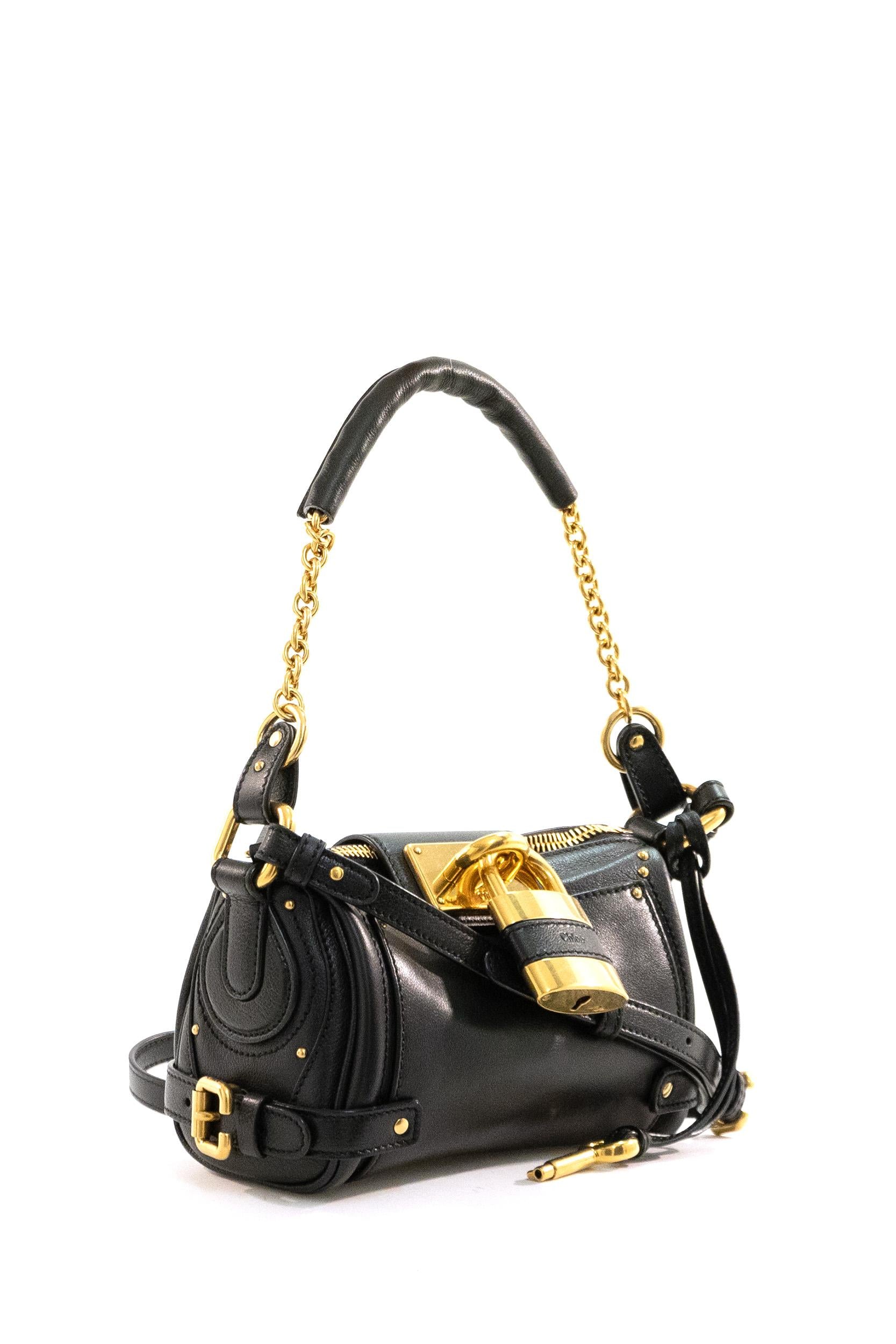 Borsa Paddington small in pelle granata color nero<BR/> 25WS803P75 001 CHLOE'