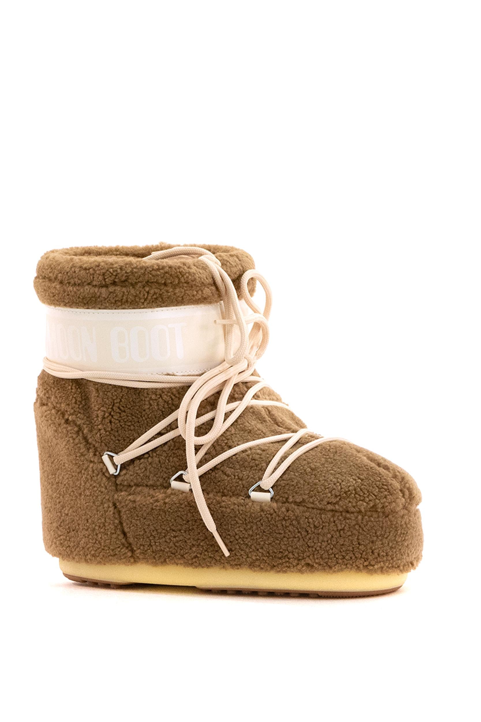 Moon Boot Icon Low in tessuto teddy cammello<BR/> 80D1409700 M047 MOON BOOT