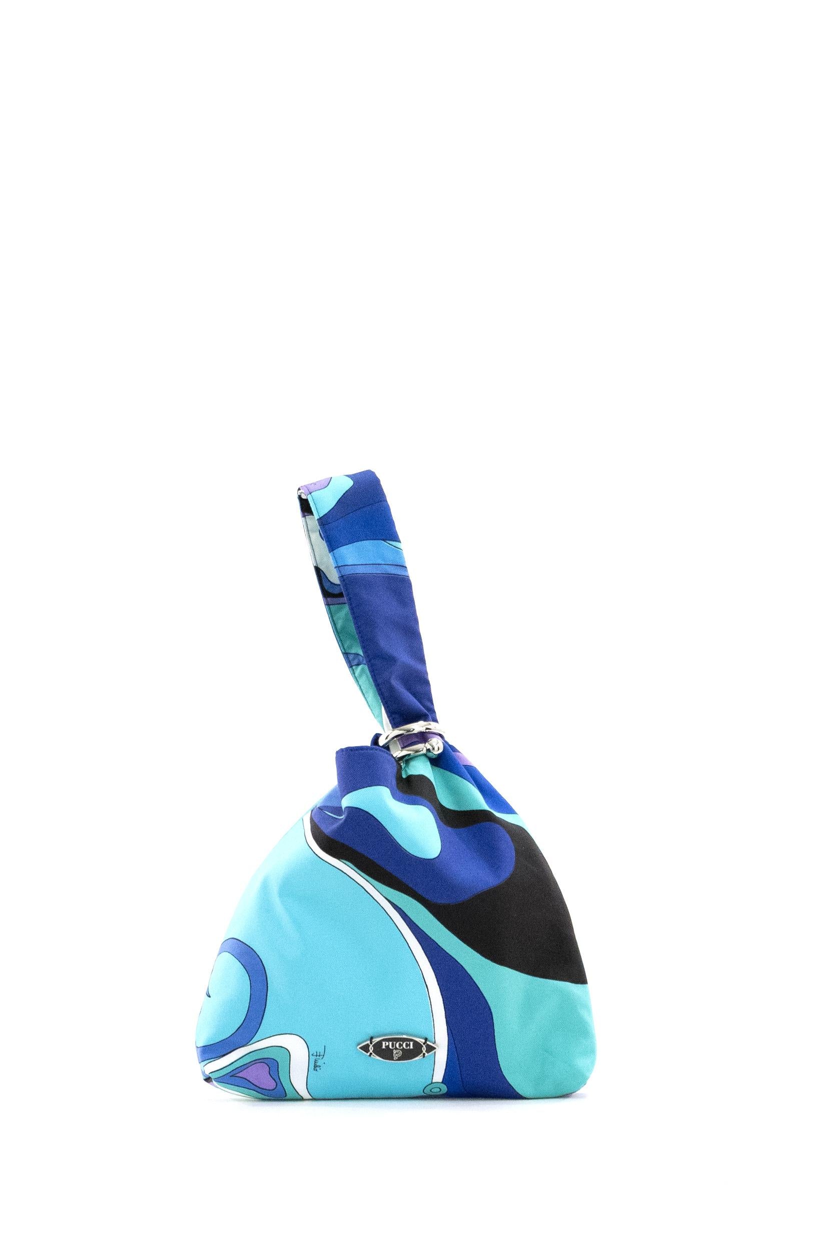 Borsa Emilio in seta con stampa Vivara di colore turchese e blu<BR/> 6HBD65 6H731 029 EMILIO PUCCI
