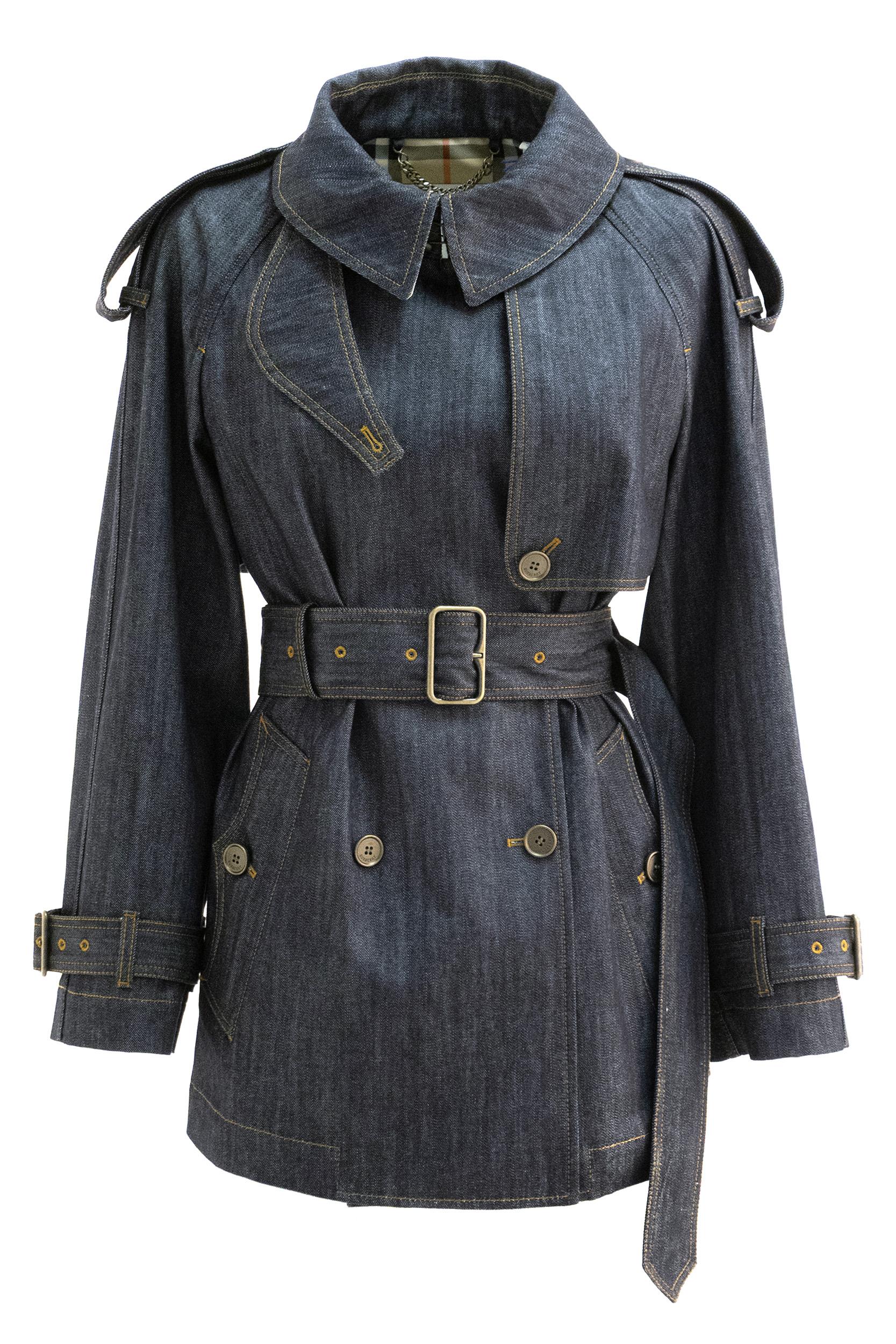 Trench Fitzrovia in denim di colore blu<BR/> 8126364 INDIGO BURBERRY