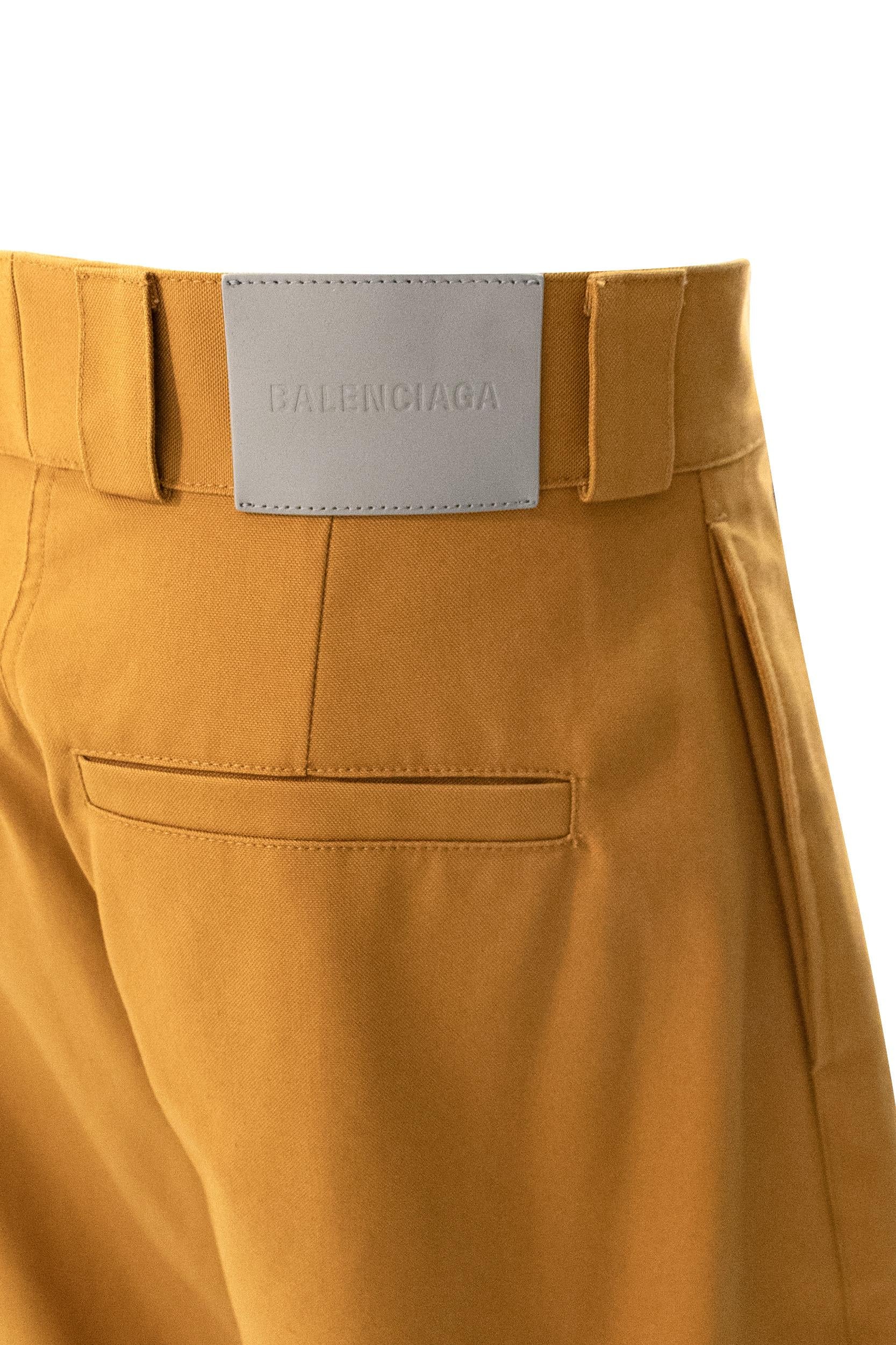 Pantaloni in cotone color ocra<BR/> 872548 TUP22 2602 BALENCIAGA